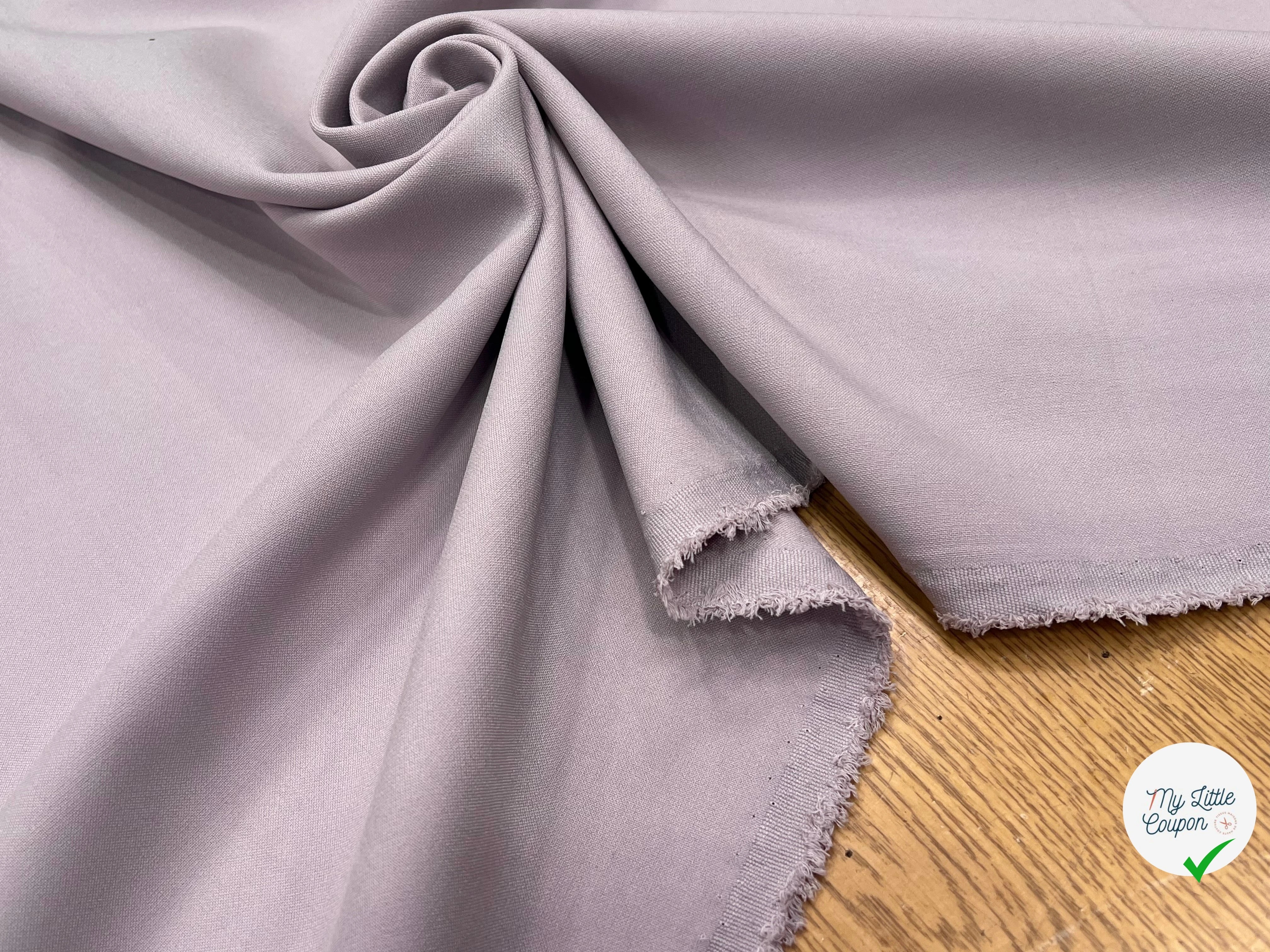 GABRDINE LOURDE STRETCH COTON VISCOSE LILAS 16% CO 17% VI - My Little Coupon