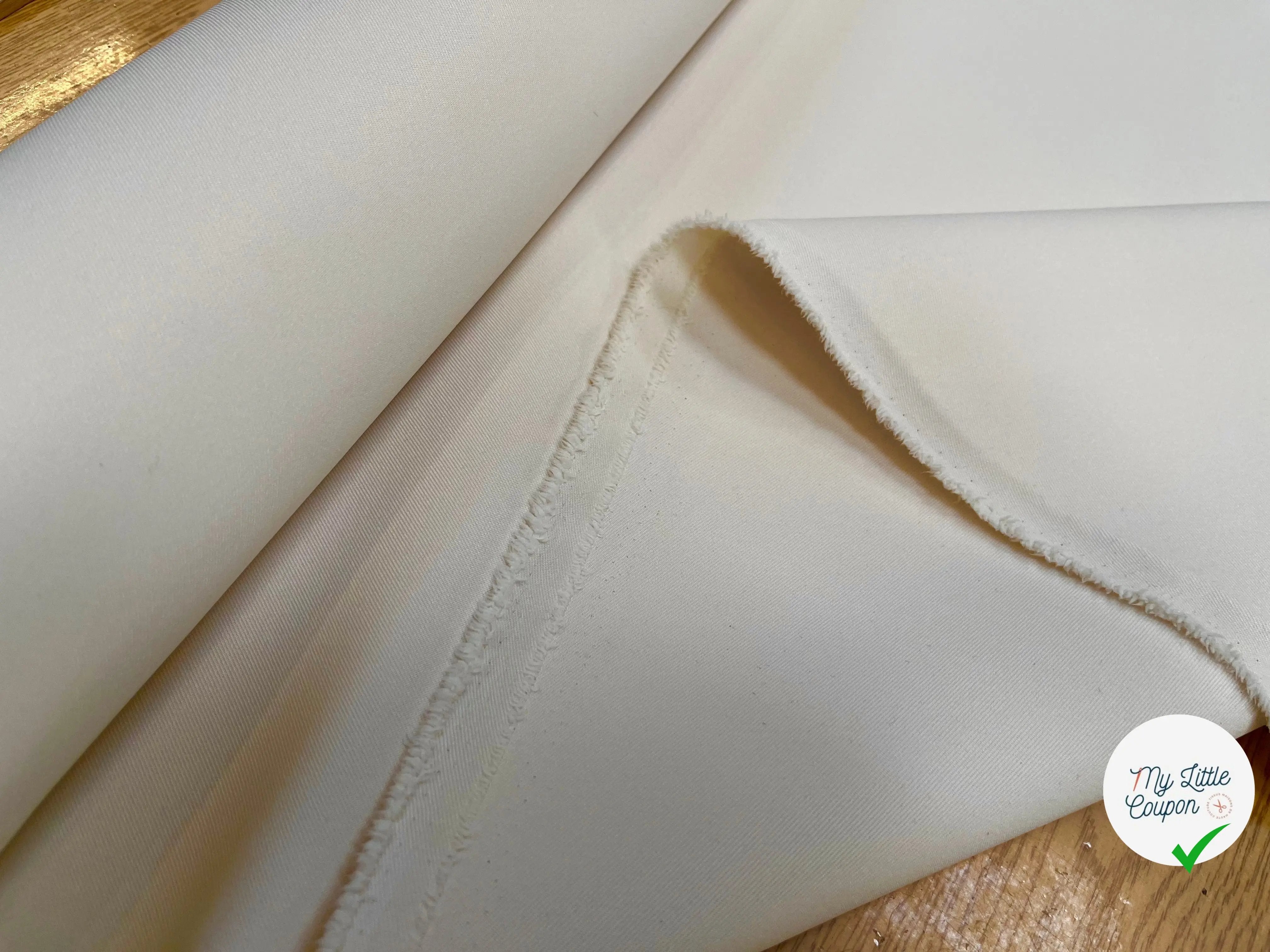 GABRDINE POLYESTER DOUBLE ÉTOFFE JAPON ÉCRU - My Little Coupon
