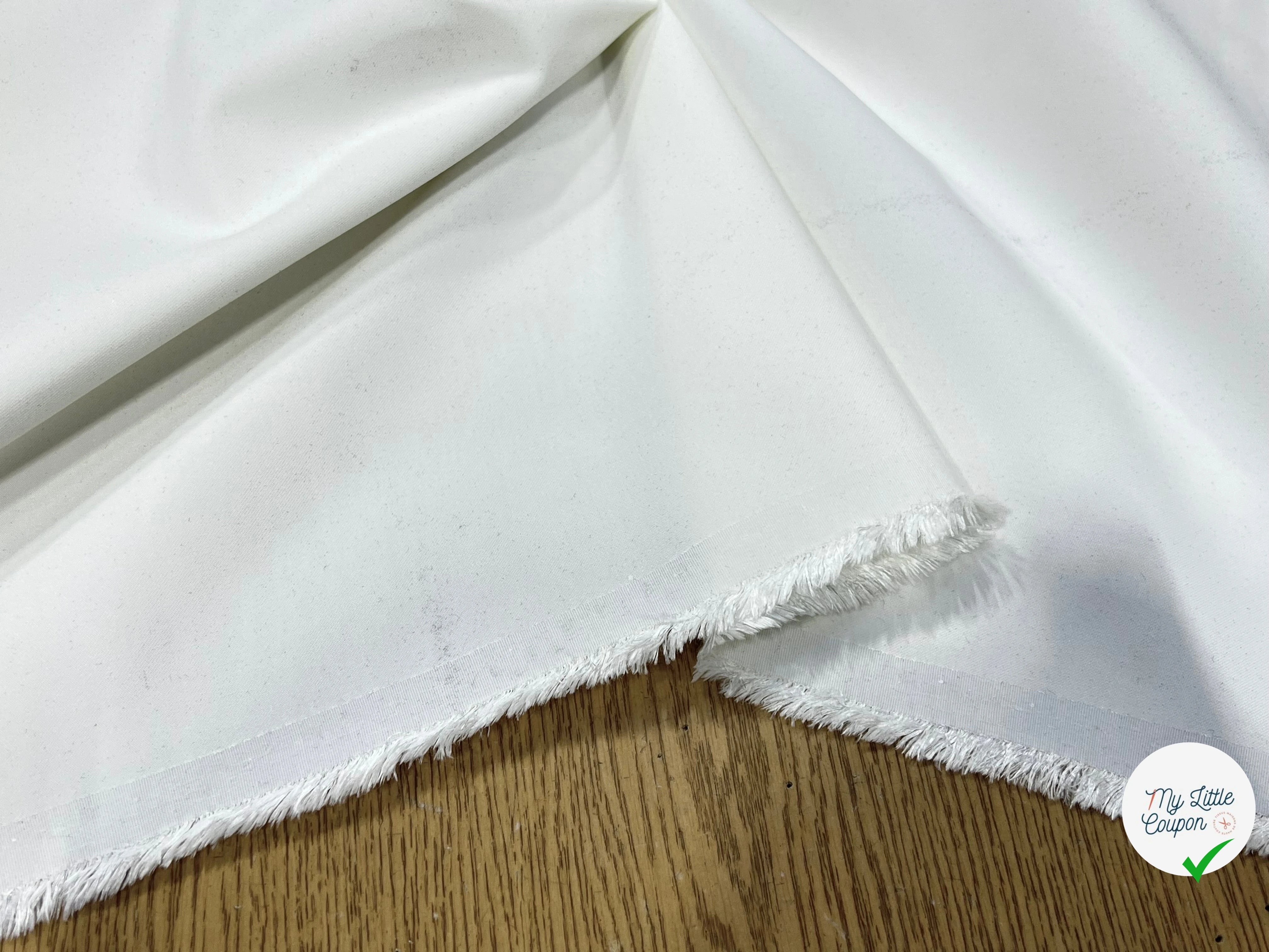 GABRDINE ULTRA STRETCH BLANC BELLE TENUE 140CM - My Little Coupon