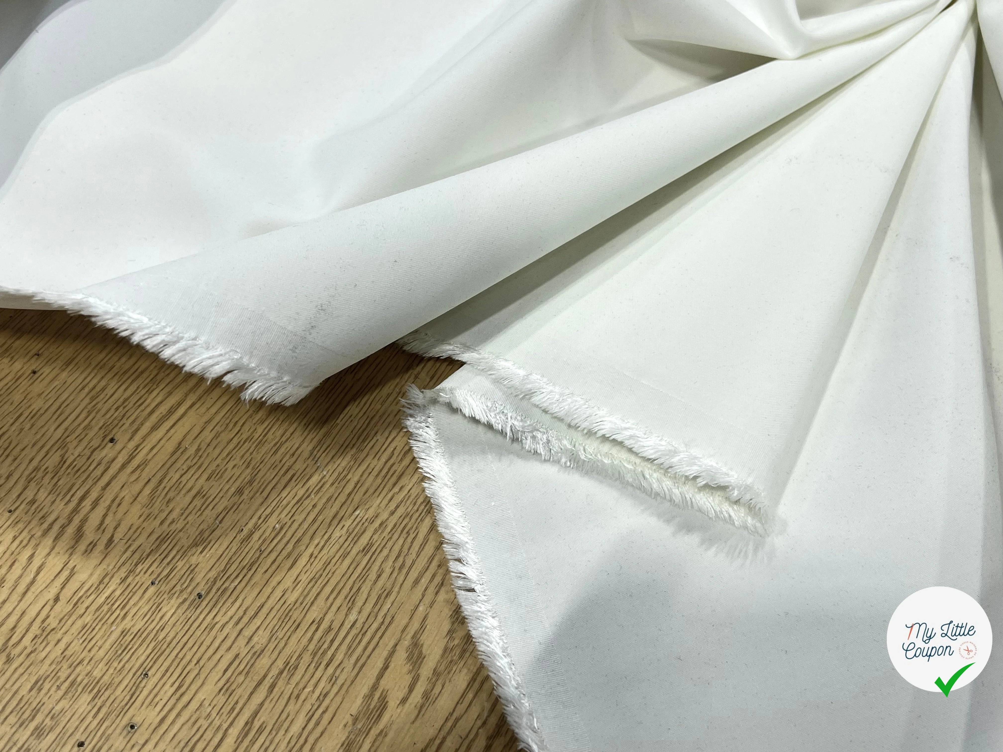 GABRDINE ULTRA STRETCH BLANC BELLE TENUE 140CM - My Little Coupon