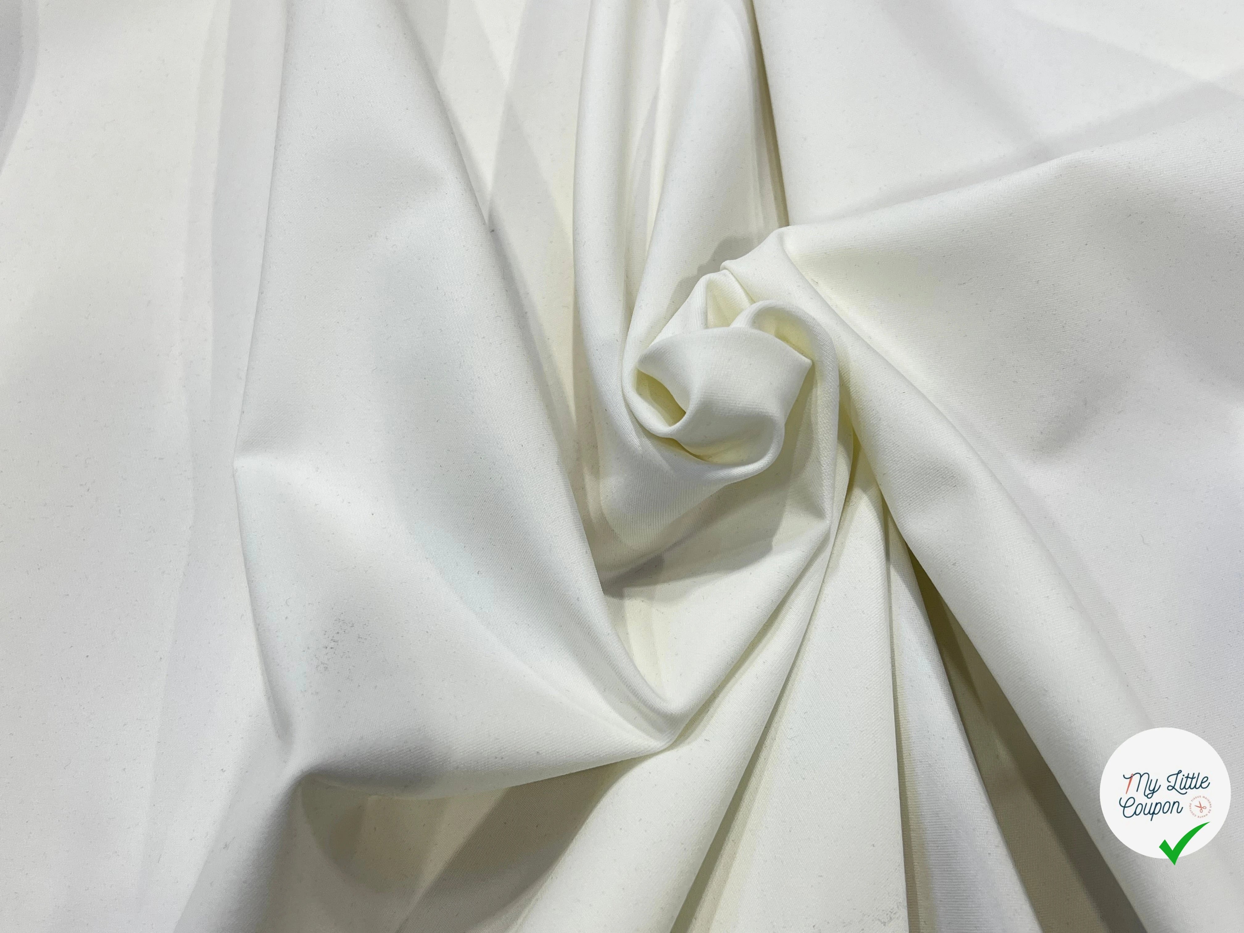 GABRDINE ULTRA STRETCH BLANC BELLE TENUE 140CM - My Little Coupon