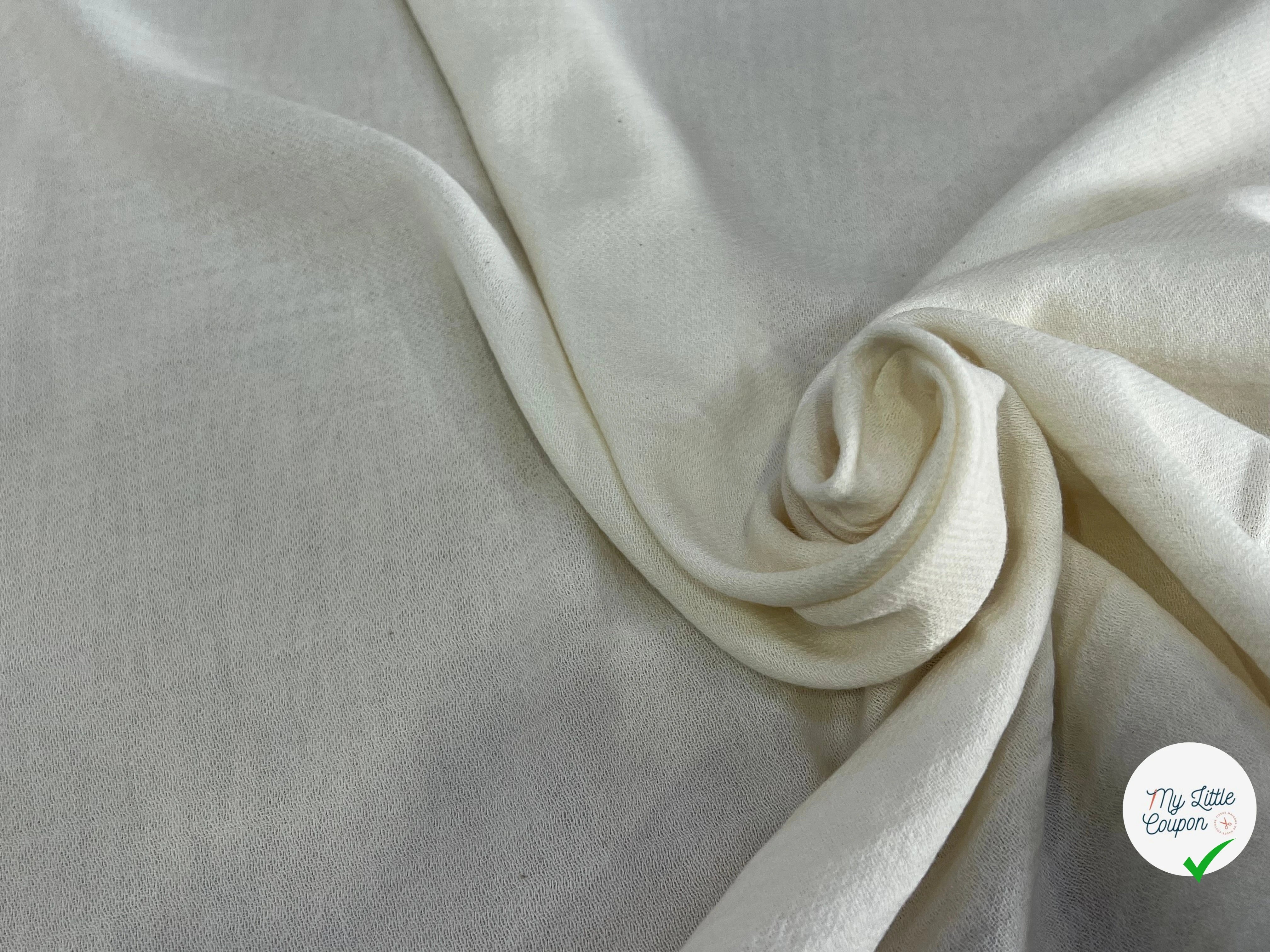 GAZE DE COTON LAINE BLANC CASSÉE 10% LAINE - My Little Coupon