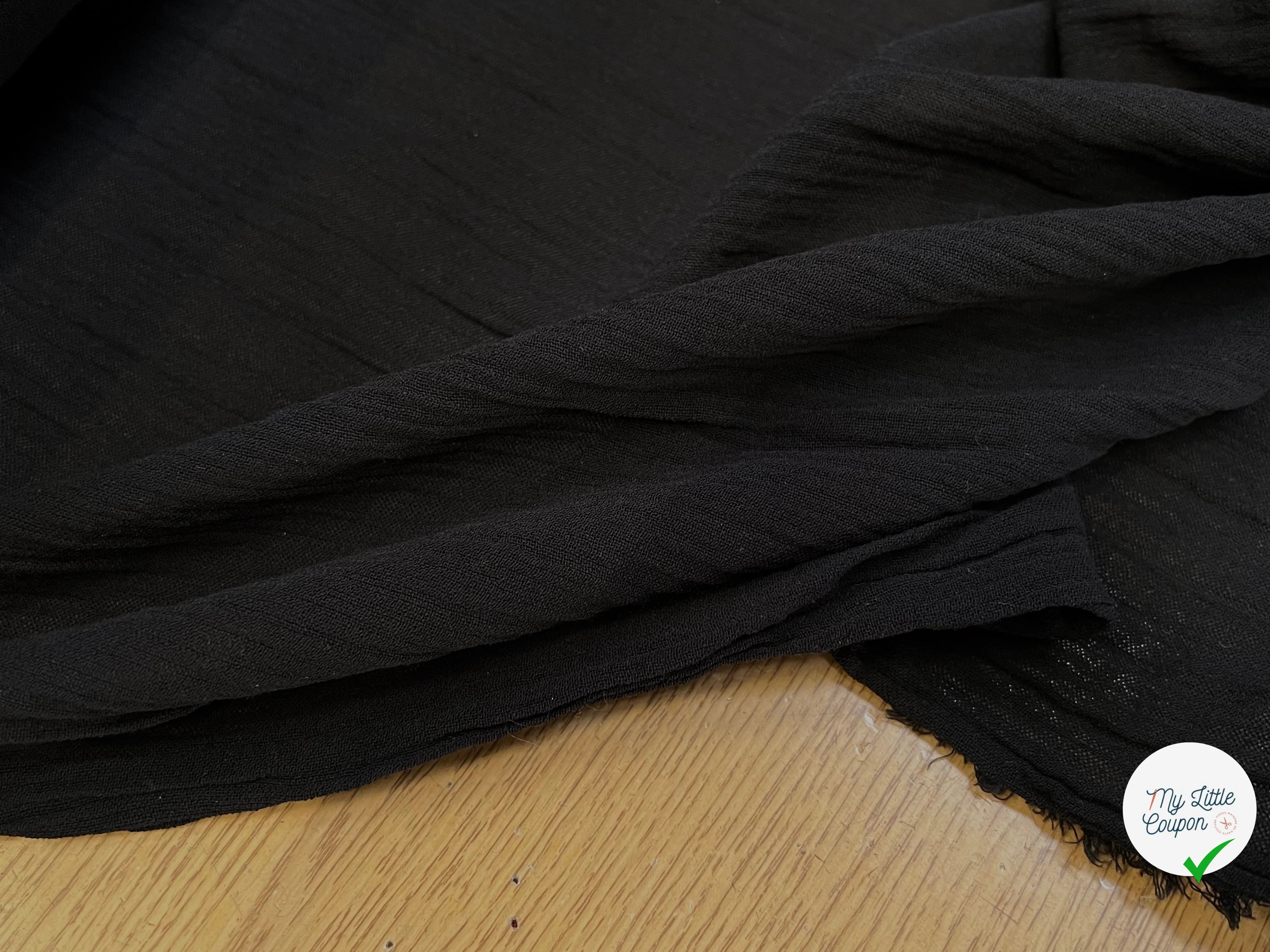 GAZE DE COTON NOIR 110CM - My Little Coupon