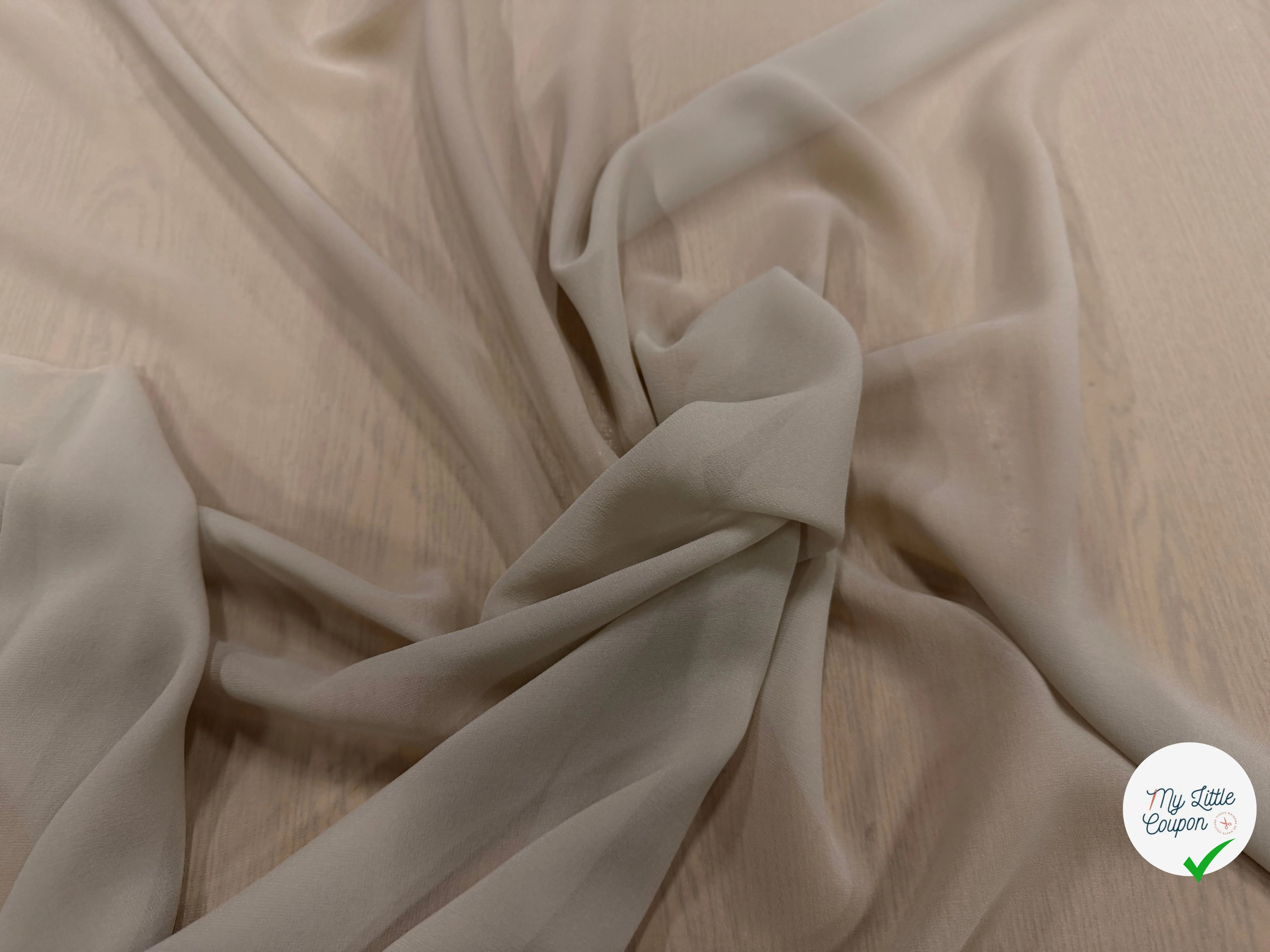 GEORGETTE DE SOIE BEIGE - My Little Coupon