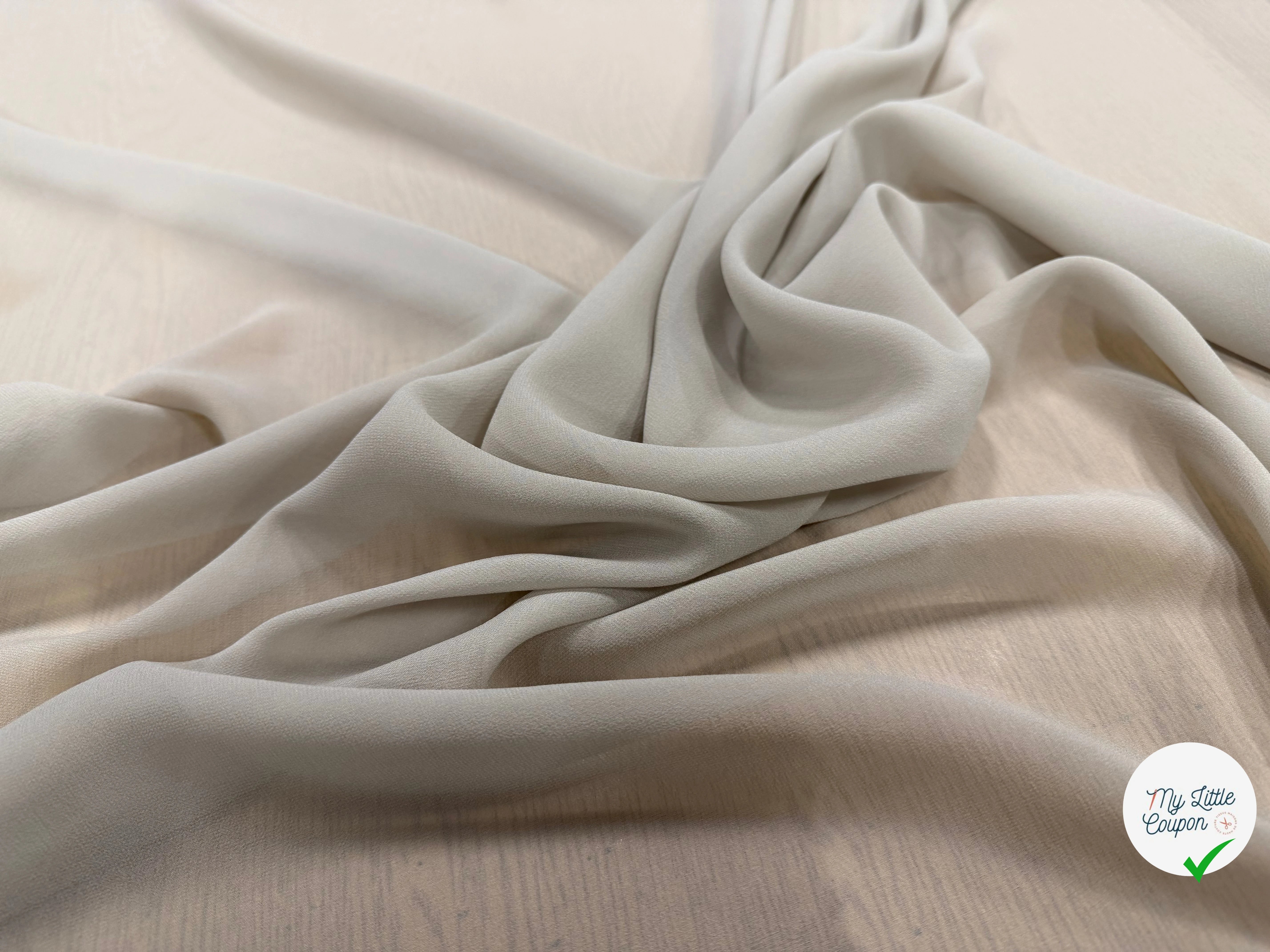 GEORGETTE DE SOIE BEIGE - My Little Coupon