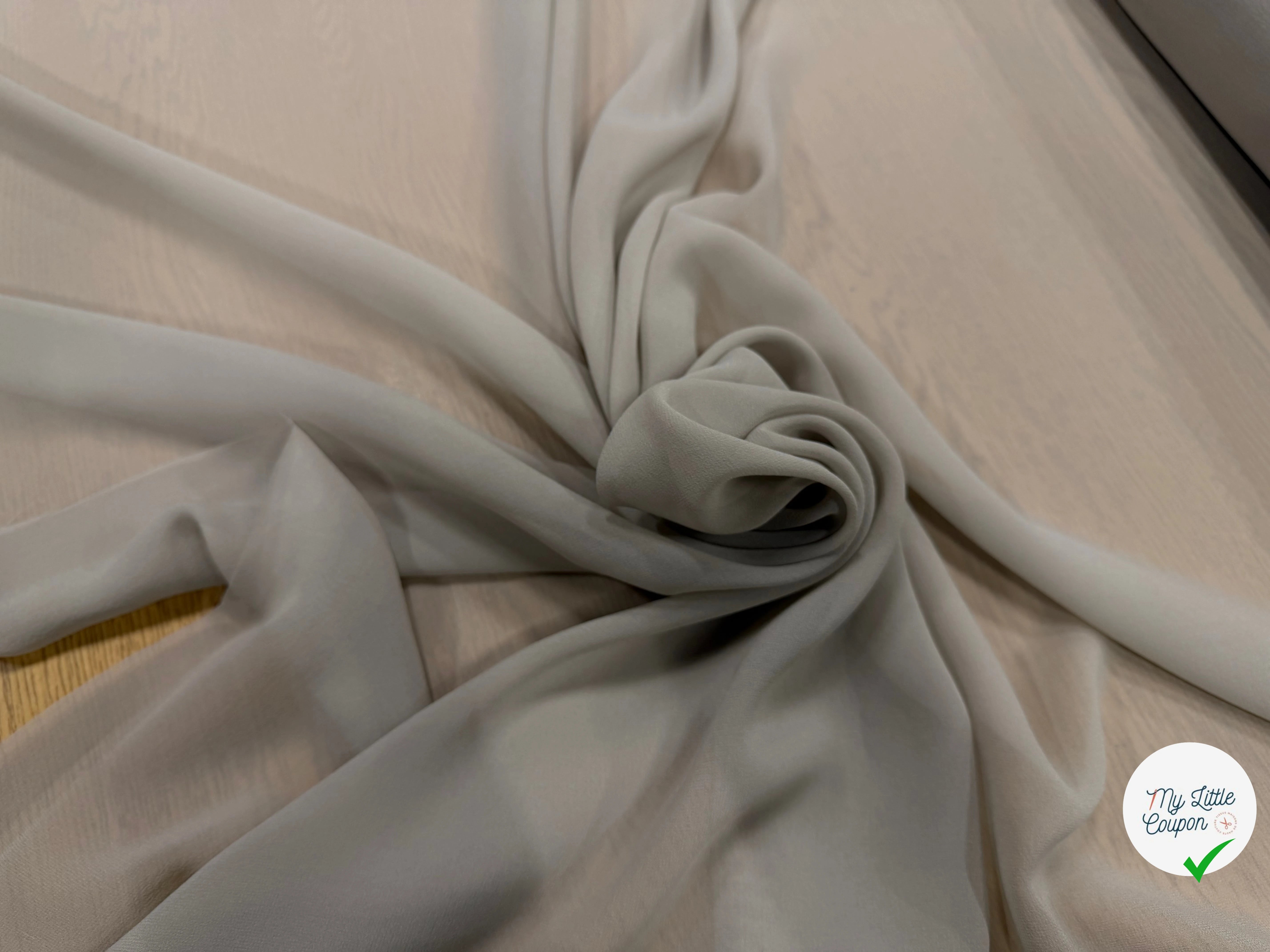 GEORGETTE DE SOIE BEIGE - My Little Coupon