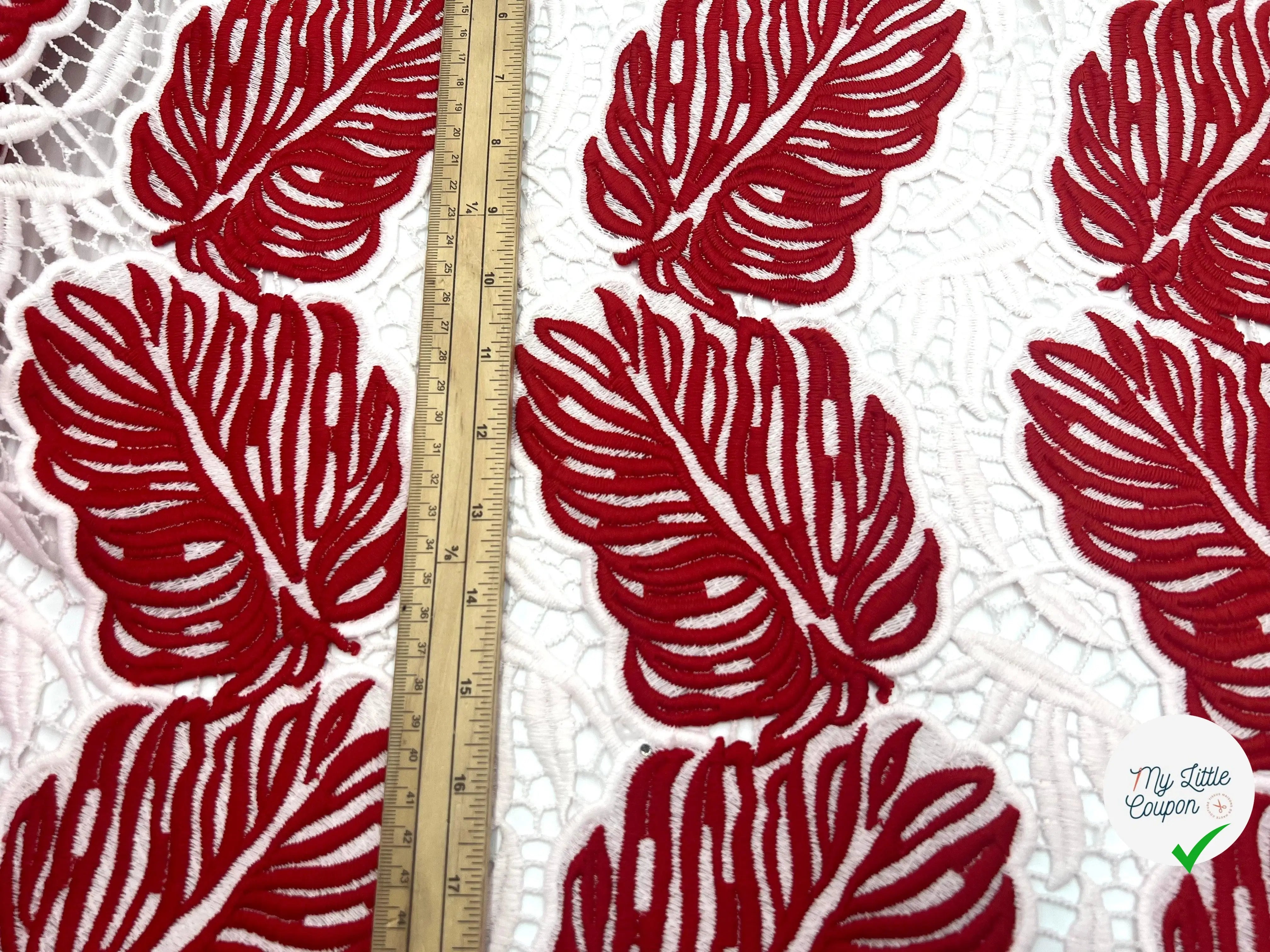 GUIPURE LOVE LEAVES PRESTIGE - My Little Coupon - tissu - coudre