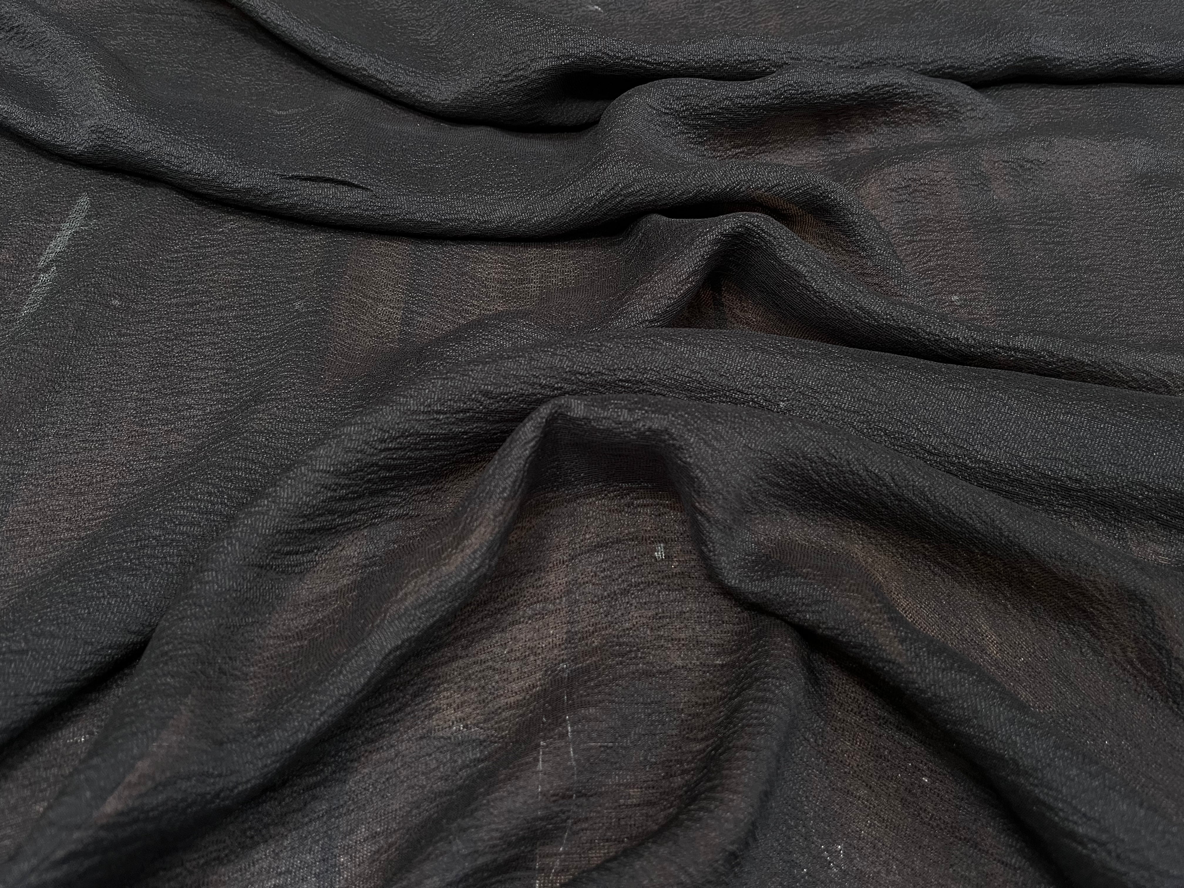 HAMMERED SILK GAUZE, Black - My Little Coupon
