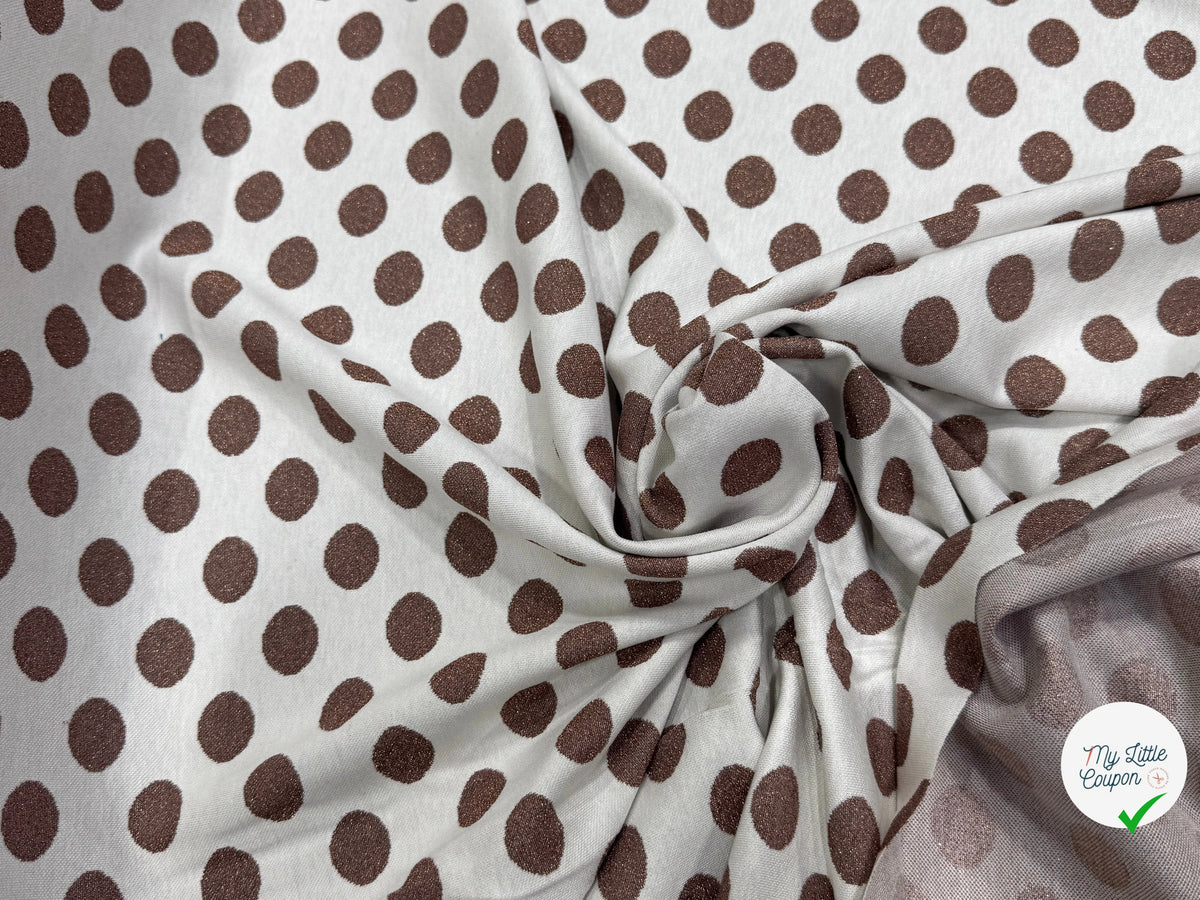 JACQUARD À GROS POIS ET FIL LUREX VIEUX ROSE - My Little Coupon