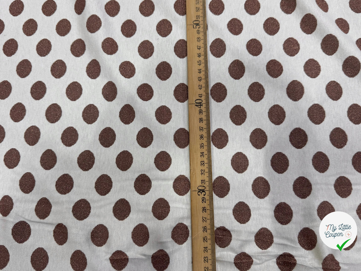 JACQUARD À GROS POIS ET FIL LUREX VIEUX ROSE - My Little Coupon