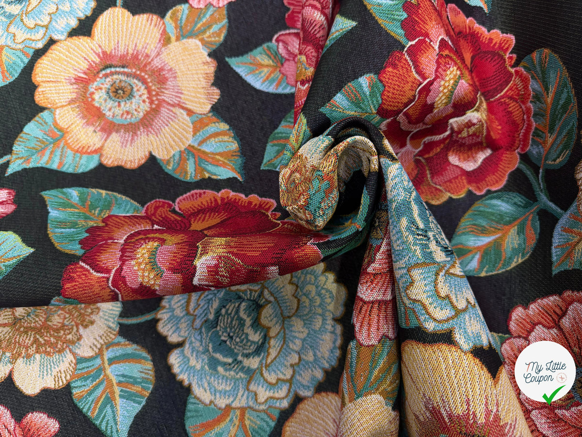 JACQUARD ASHLEY ALLOVER NOIR 160 CM - My Little Coupon
