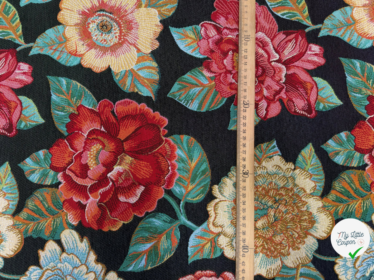 JACQUARD ASHLEY ALLOVER NOIR 160 CM - My Little Coupon
