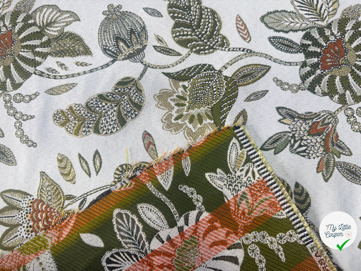 JACQUARD BOSPHORE ALLOVER BLANC KAKI 140 CM - My Little Coupon