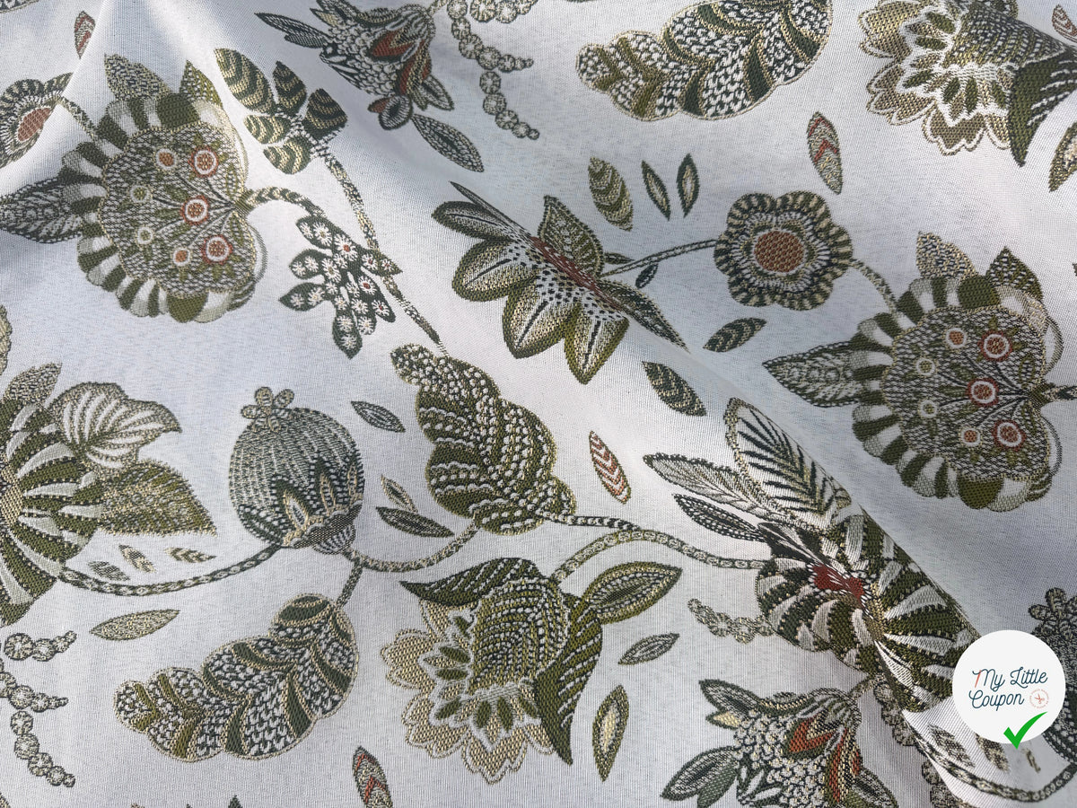 JACQUARD BOSPHORE ALLOVER BLANC KAKI 140 CM - My Little Coupon