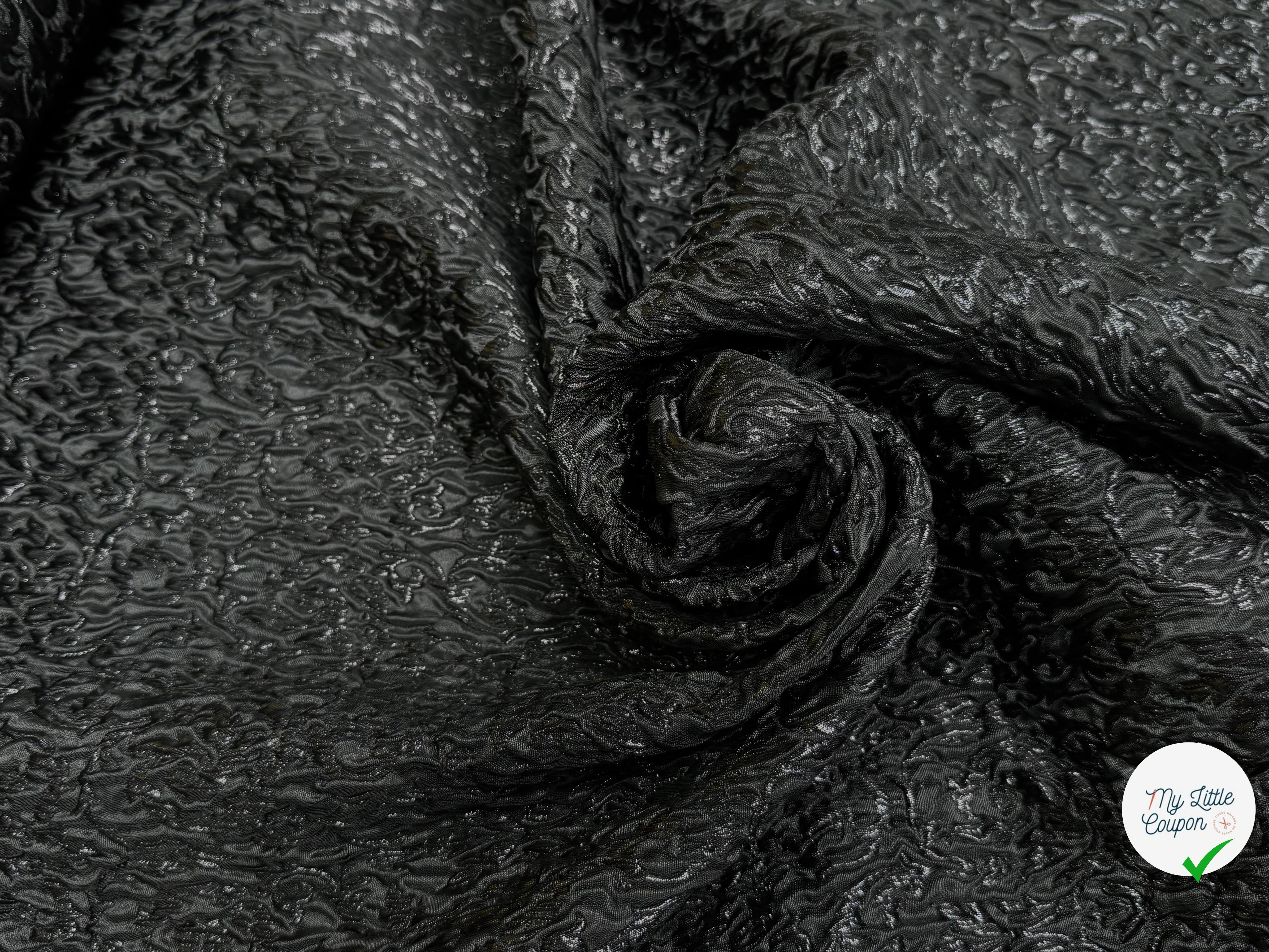 JACQUARD BROCART BLACK 44% VISCOSE - My Little Coupon