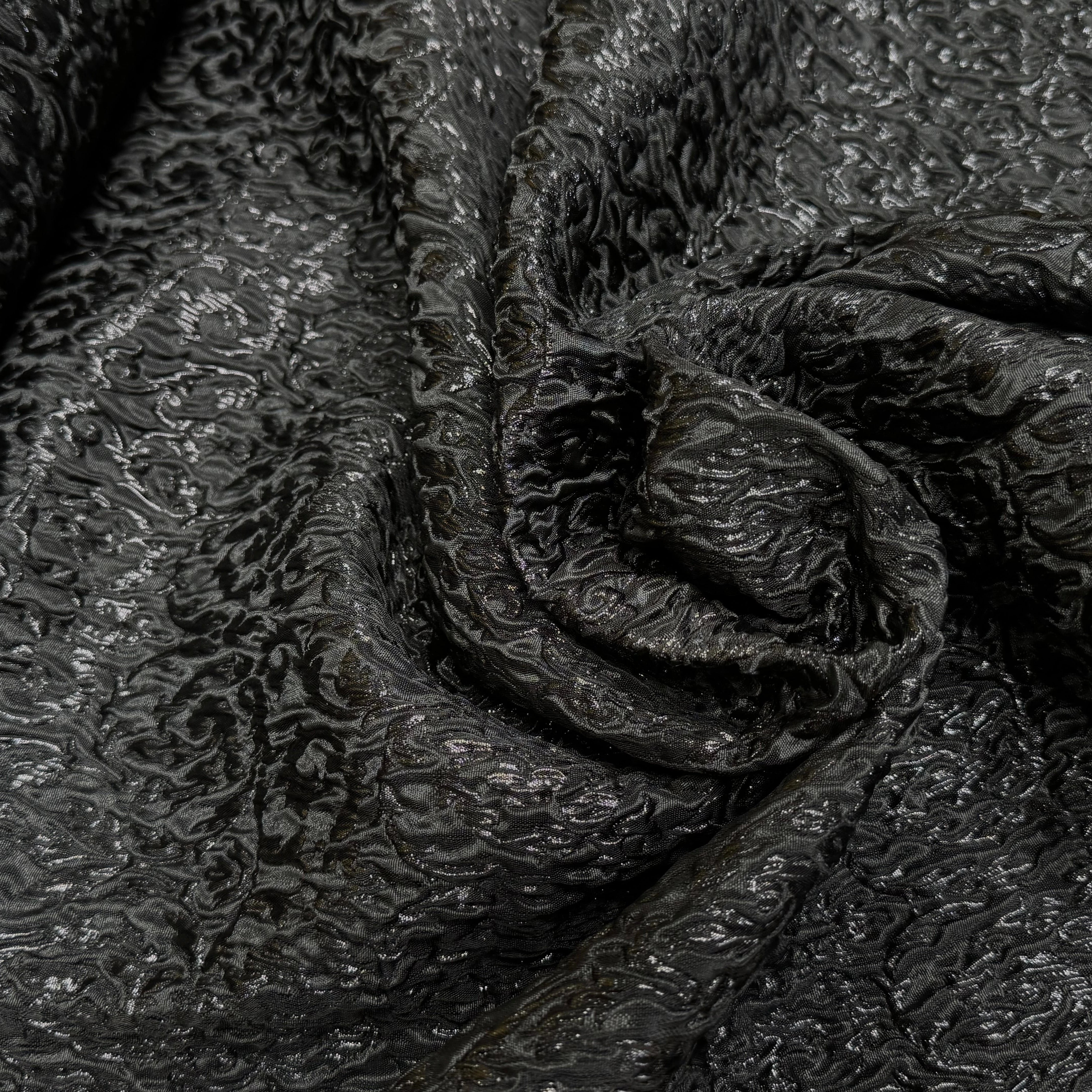 JACQUARD BROCART BLACK 44% VISCOSE - My Little Coupon