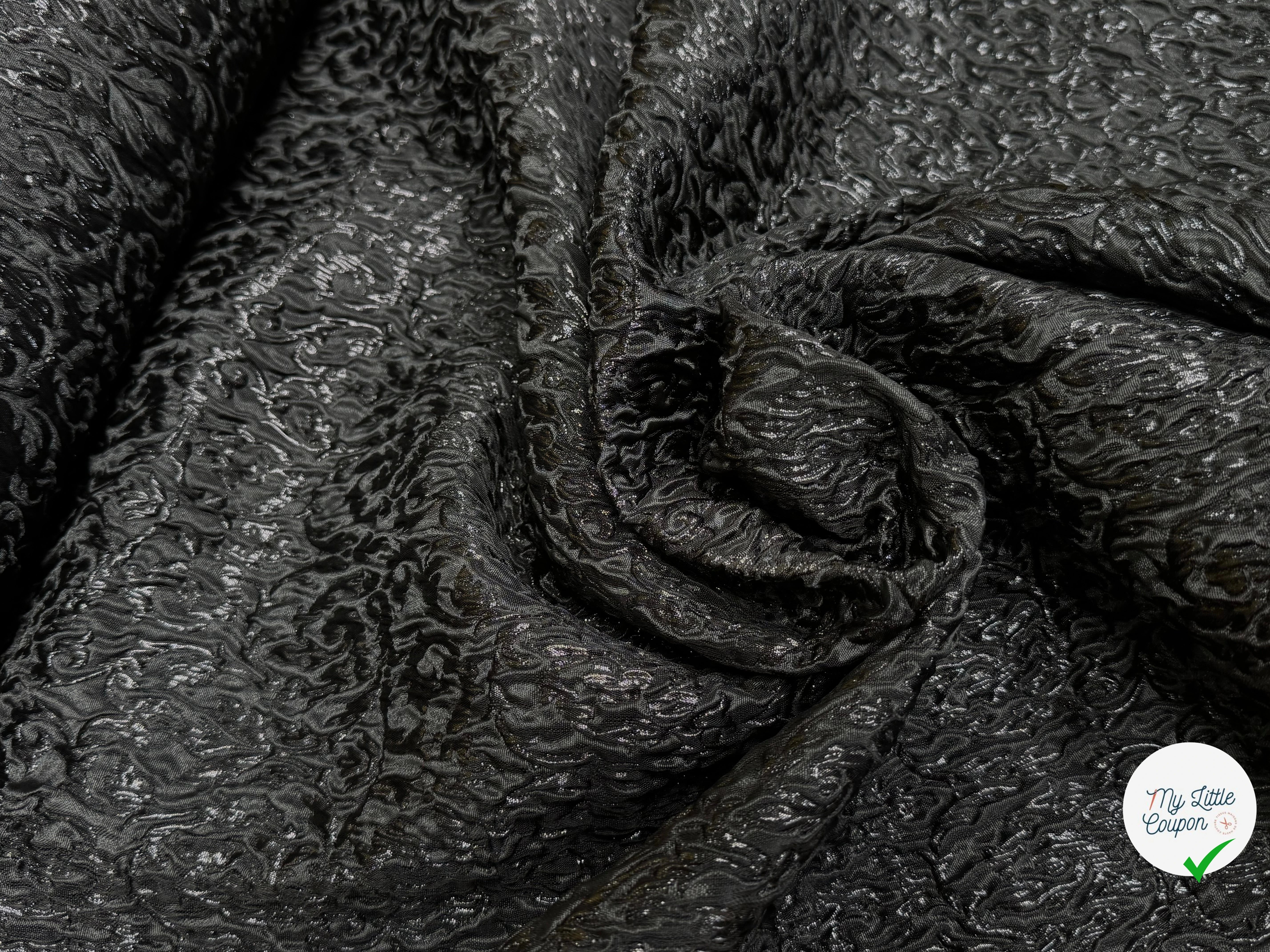 JACQUARD BROCART BLACK 44% VISCOSE - My Little Coupon