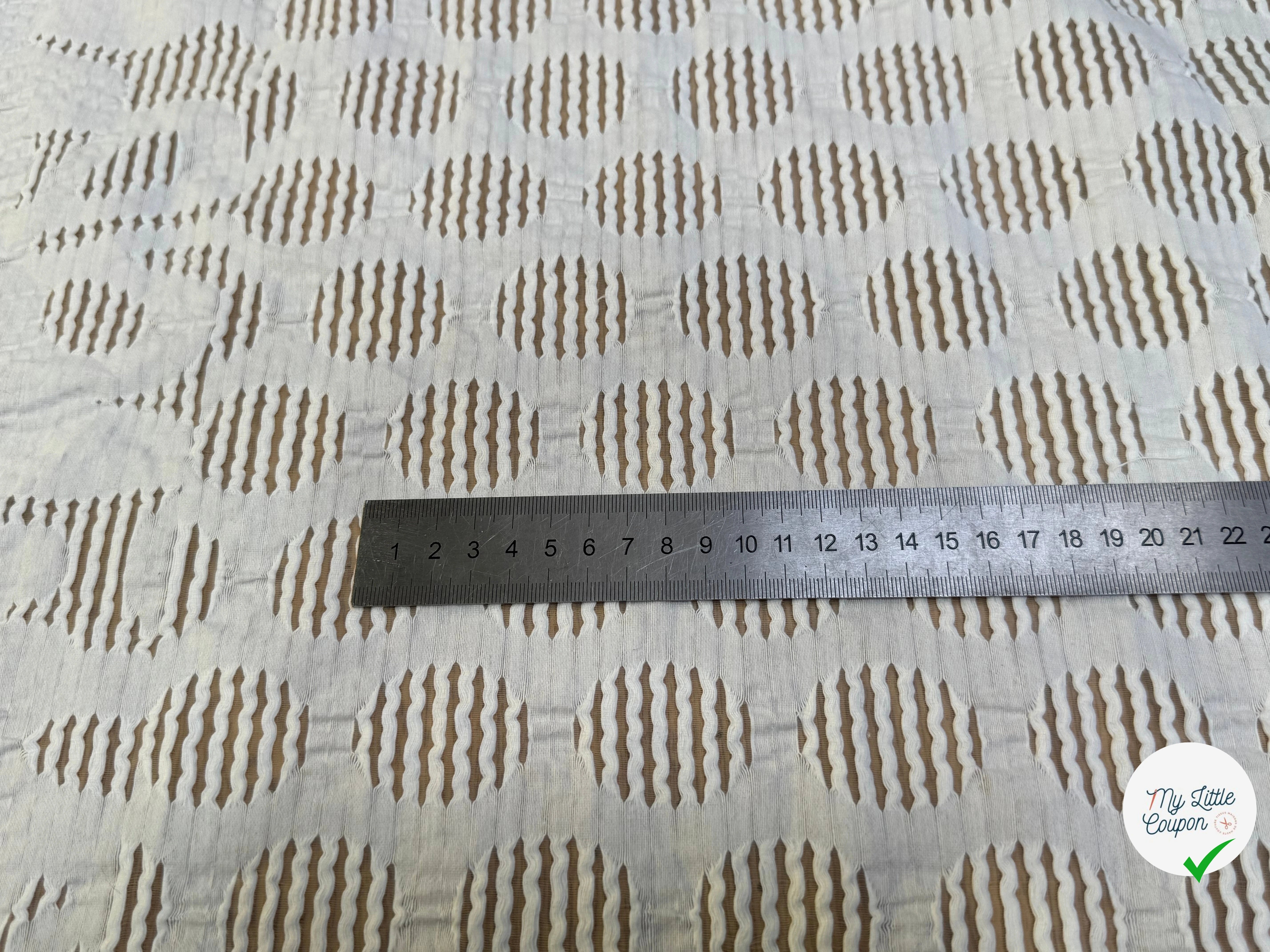 JACQUARD BRODÉ POLYCOTON BLANC - My Little Coupon
