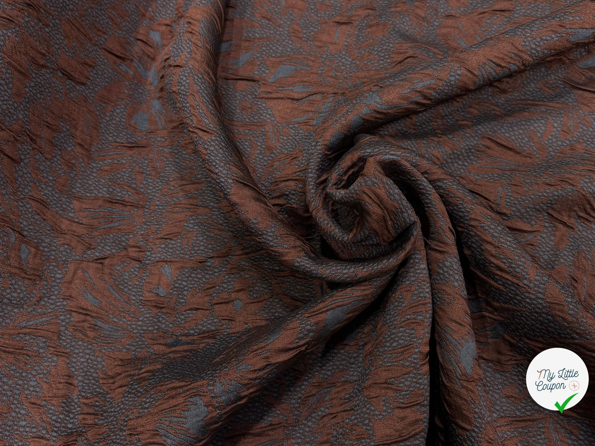 JACQUARD CLOQUÉ MARRON ET GRIS - My Little Coupon