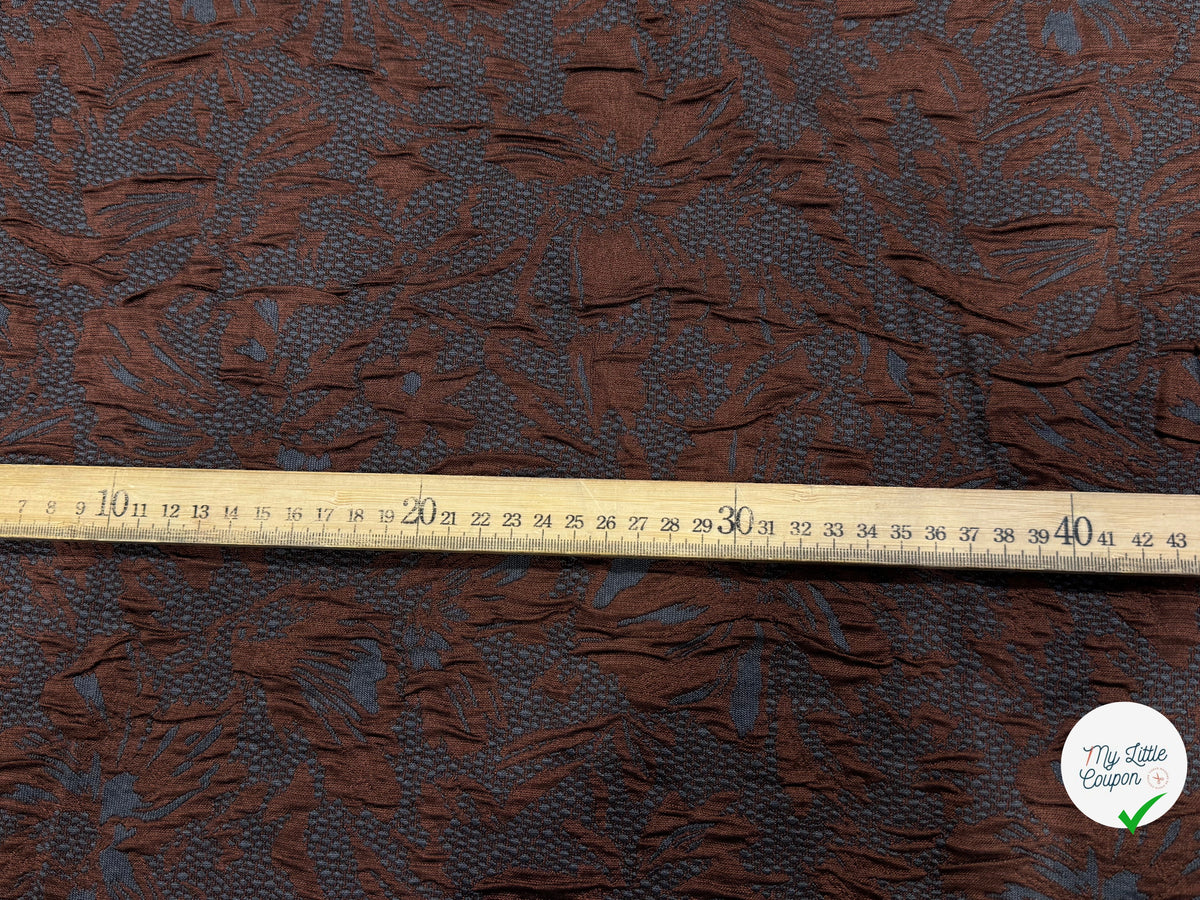 JACQUARD CLOQUÉ MARRON ET GRIS - My Little Coupon