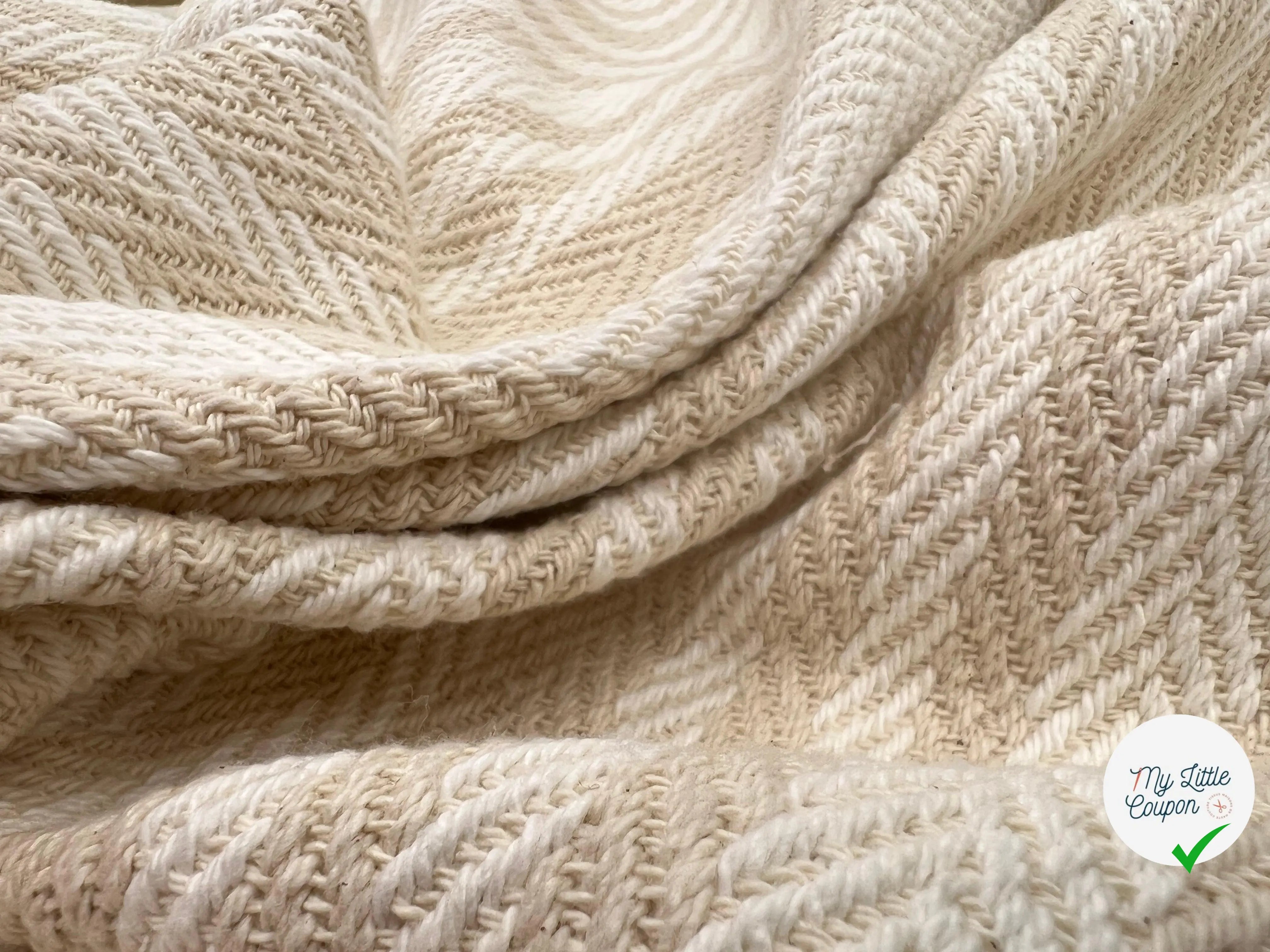 JACQUARD COTON CHEVRON CAPPUCCINO - coupon de tissu de 3 mĂštres - My Little Coupon - tissu - coudre