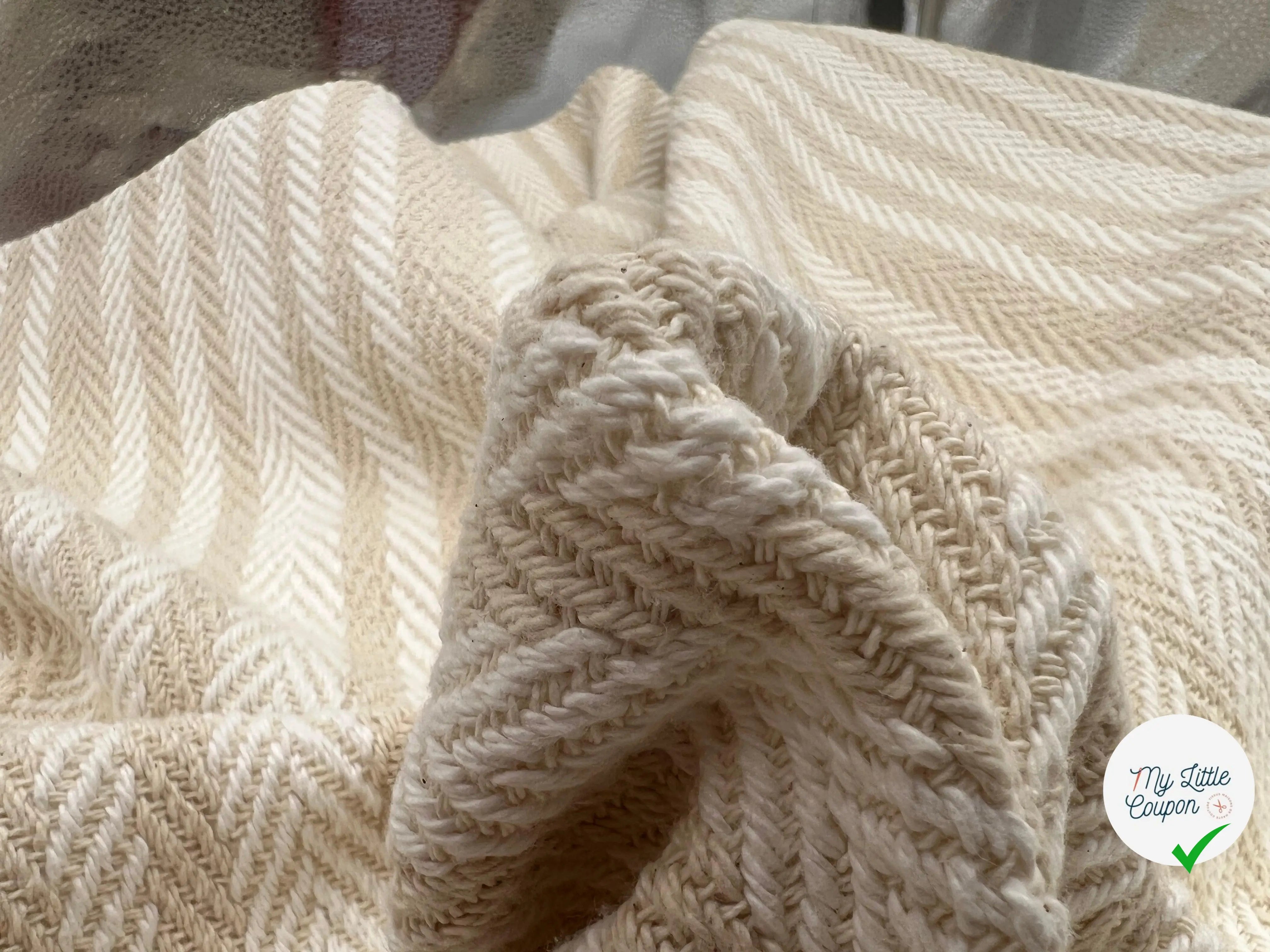 JACQUARD COTON CHEVRON CAPPUCCINO - coupon de tissu de 3 mĂštres - My Little Coupon - tissu - coudre