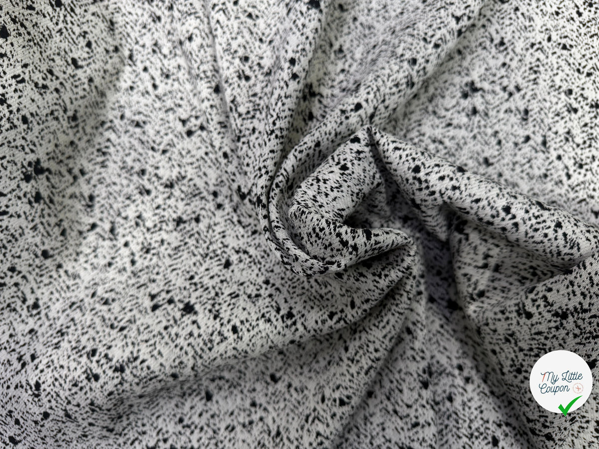JACQUARD DE LAINE DOUBLE FACE MOUCHETÉ NOIR ET ÉCRU - My Little Coupon