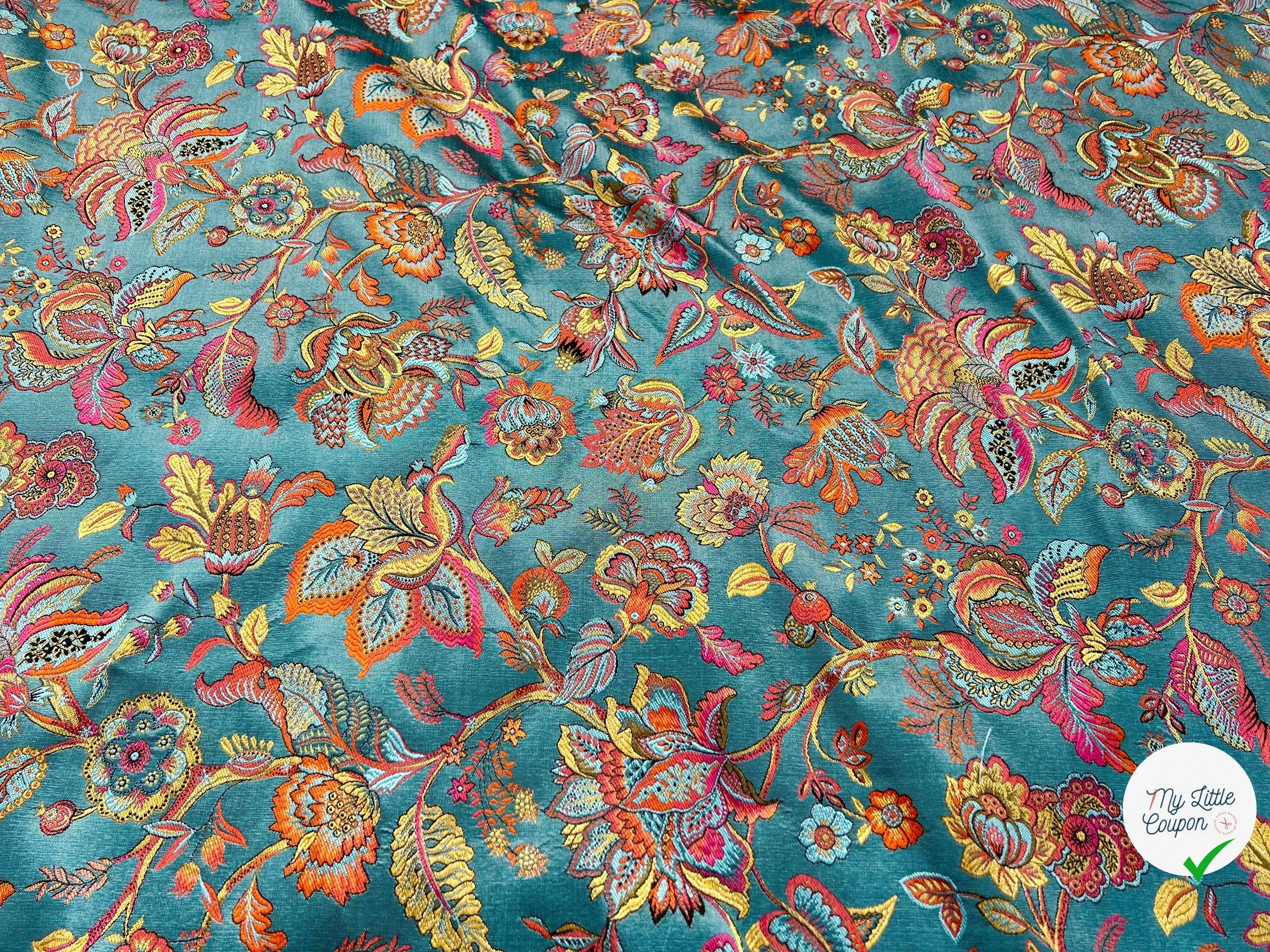 JACQUARD INAYA ALLOVER CIEL TISSE TEINT 140 CM MADE IN FRANCE - My Little Coupon