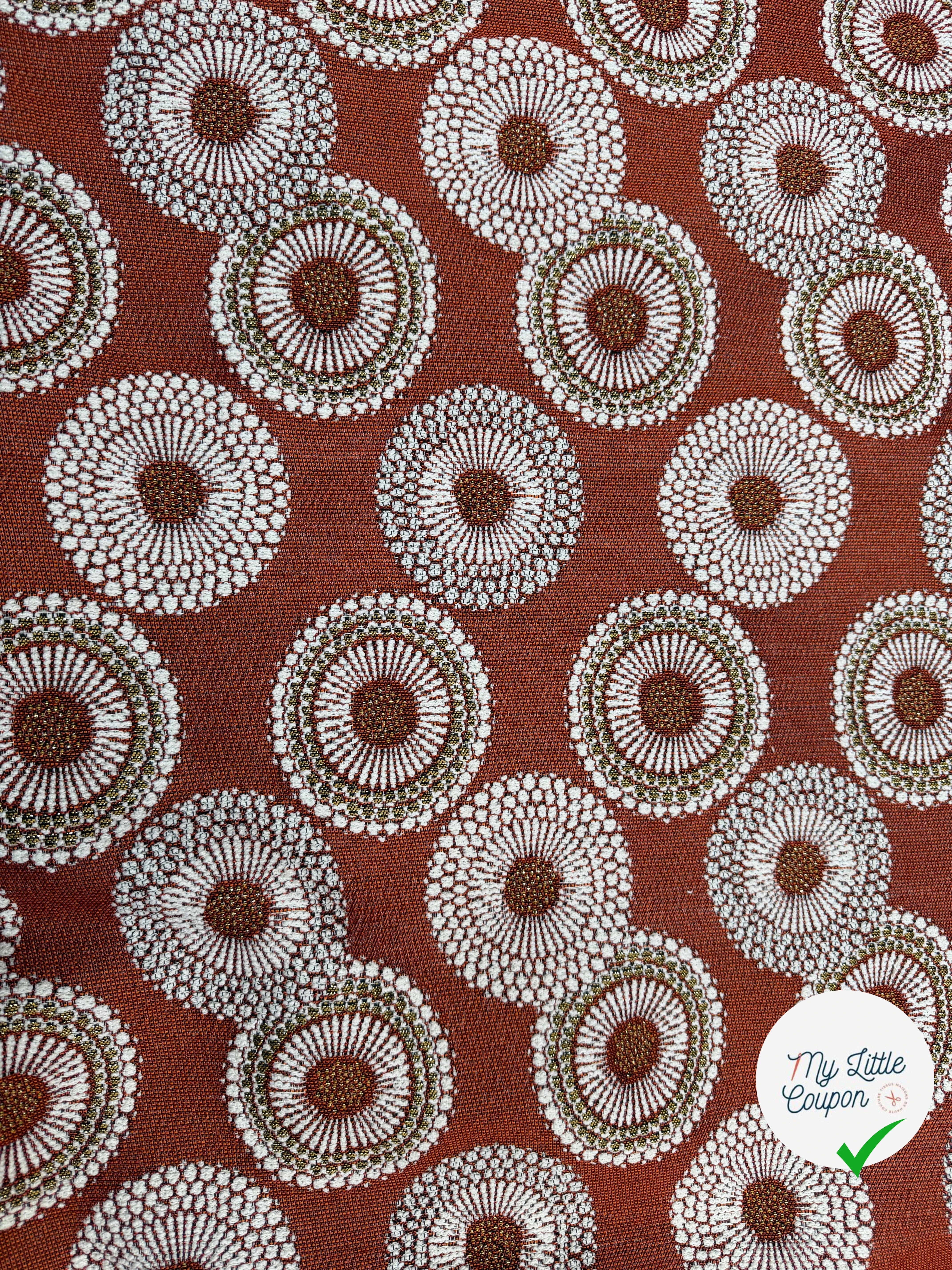 JACQUARD JOJOBA ALLOVER TERRACOTTA 140 CM MADE IN FRANCE 🇫🇷 - My Little Coupon