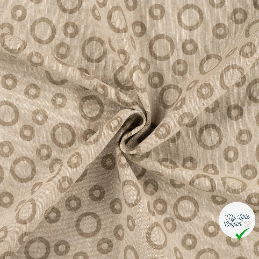 JACQUARD LIN COTON CERCLES SABLE — 55% LIN 45% COTON - My Little Coupon