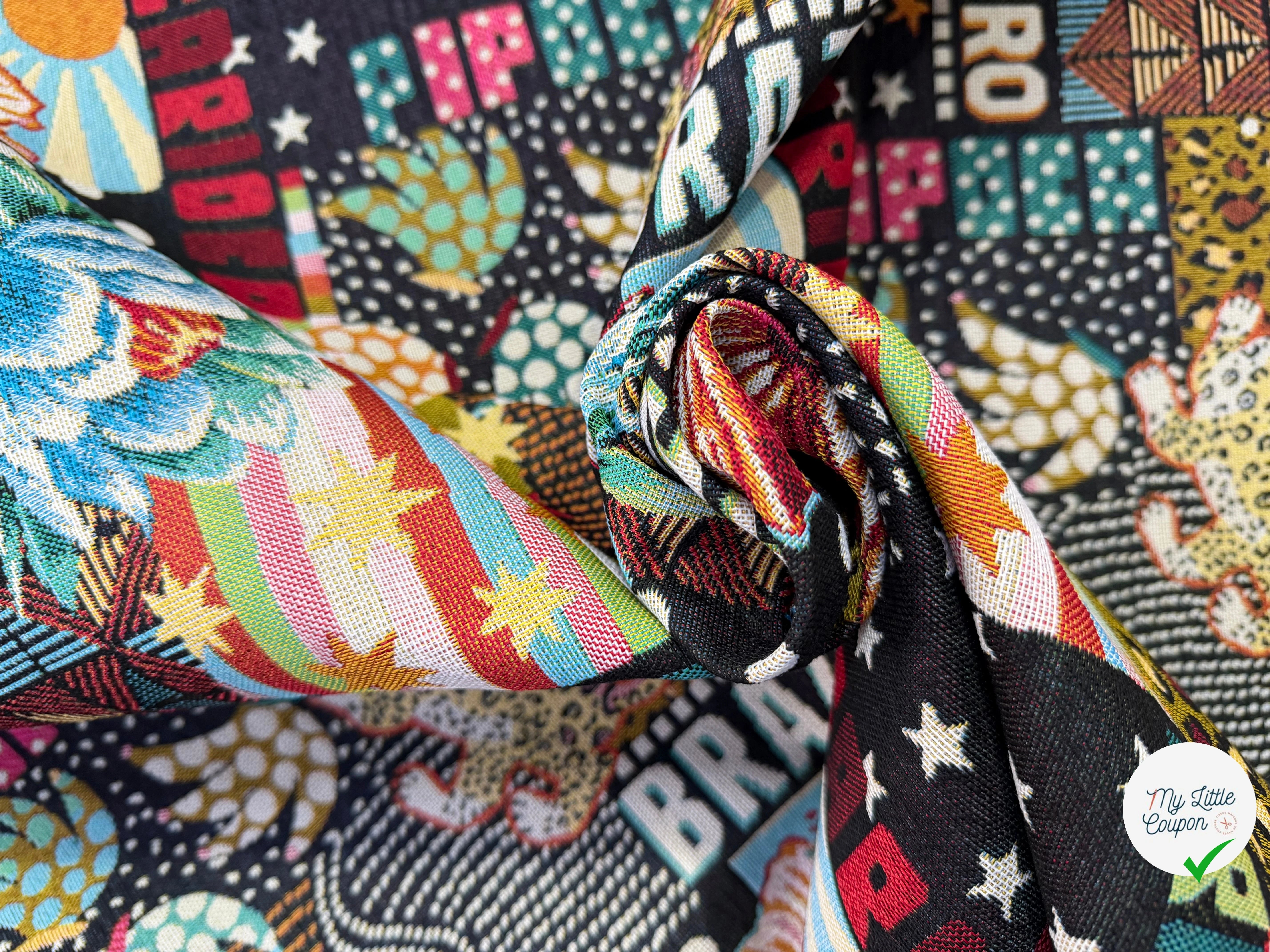 JACQUARD MADE IN FRANCE BOSSA NOVA ALLOVER NOIR MULTICOLOR - My Little Coupon
