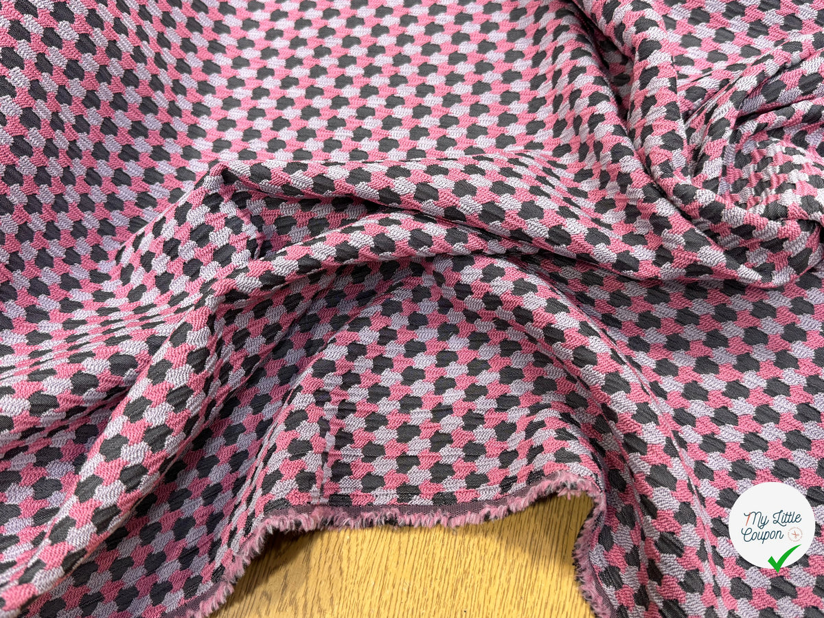 JACQUARD MOTIF STONE ROSE ET GRIS - My Little Coupon