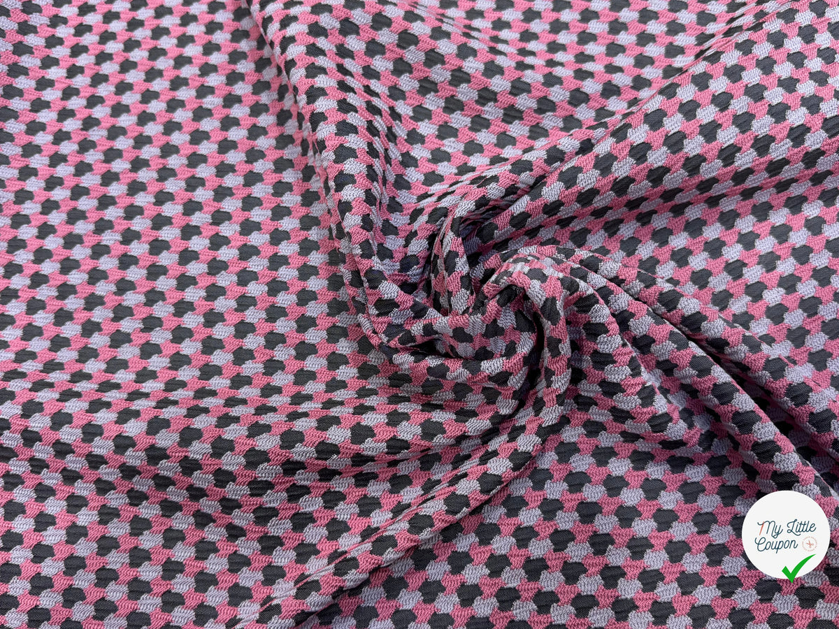 JACQUARD MOTIF STONE ROSE ET GRIS - My Little Coupon
