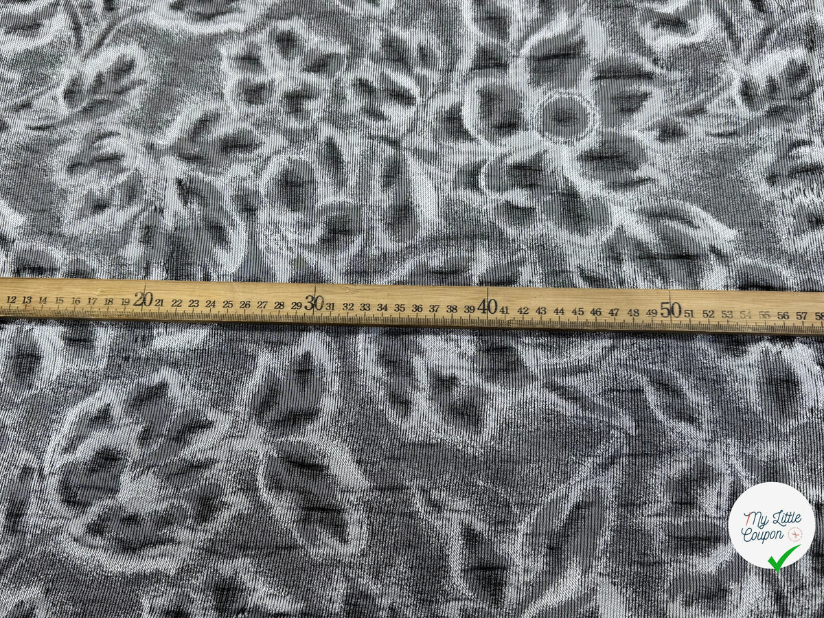 JACQUARD MOTIFS FLORAUX GRIS ET NOIR - My Little Coupon