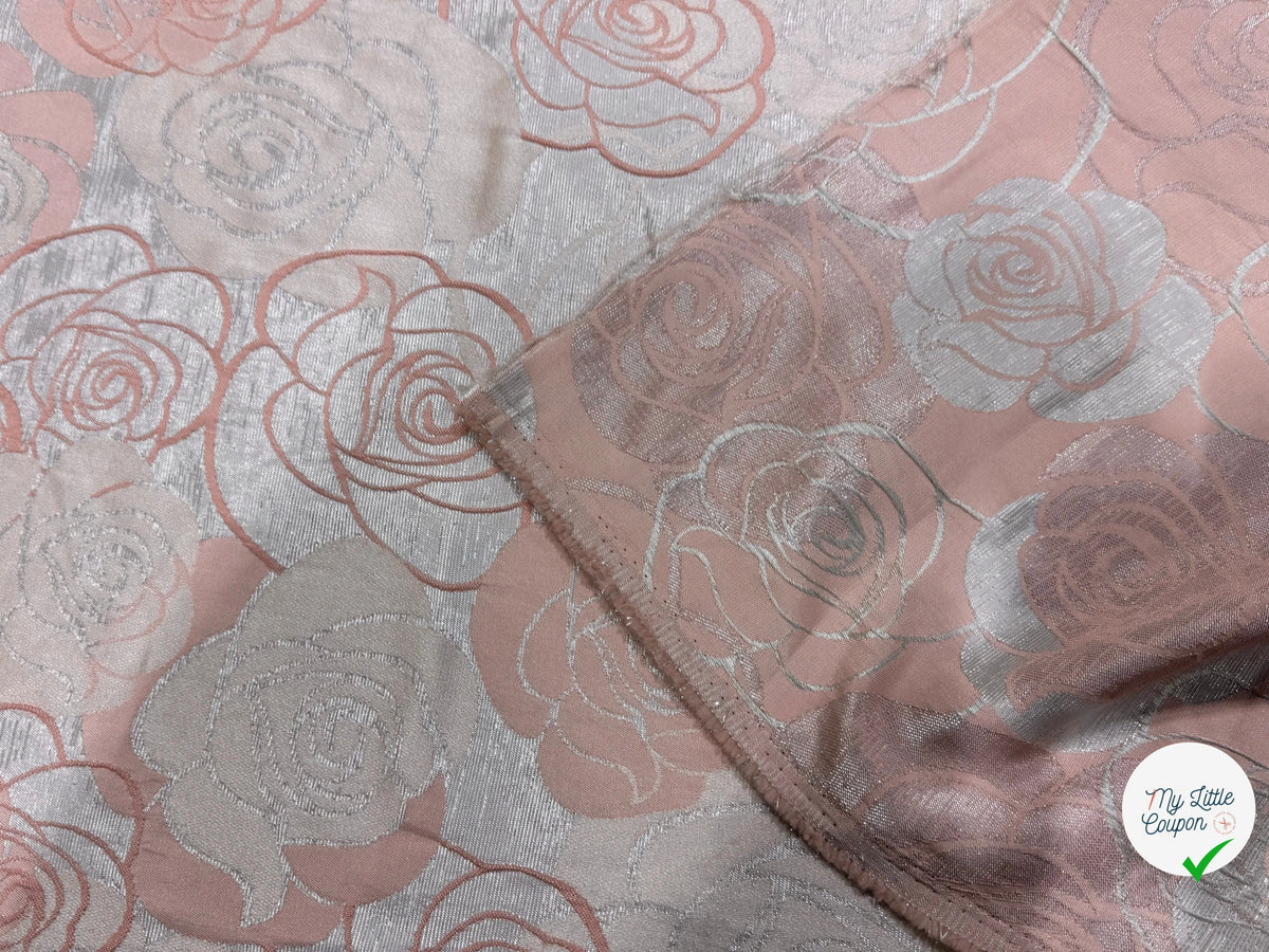 JACQUARD MOTIFS FLORAUX ROSE - My Little Coupon