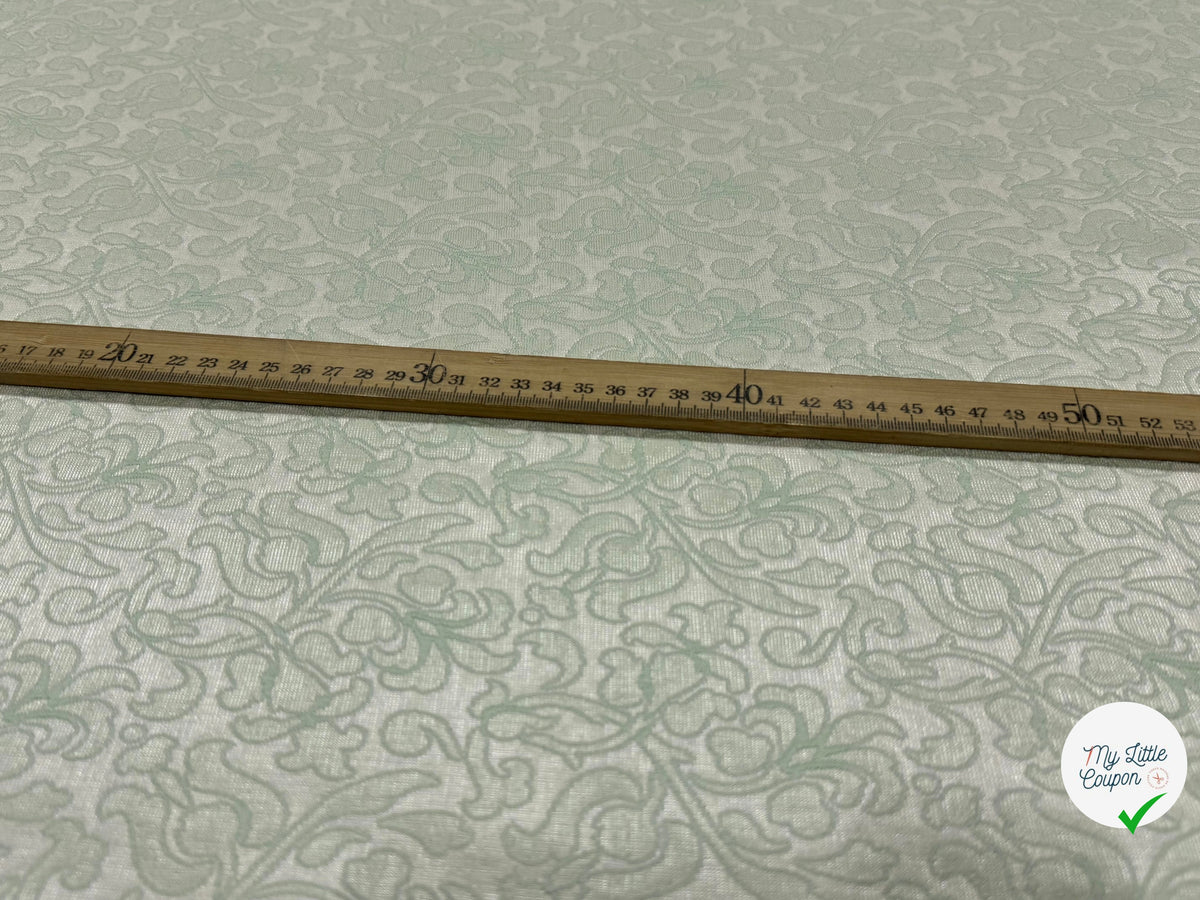 JACQUARD MOTIFS FLORAUX VERTS FOND ÉCRU - My Little Coupon