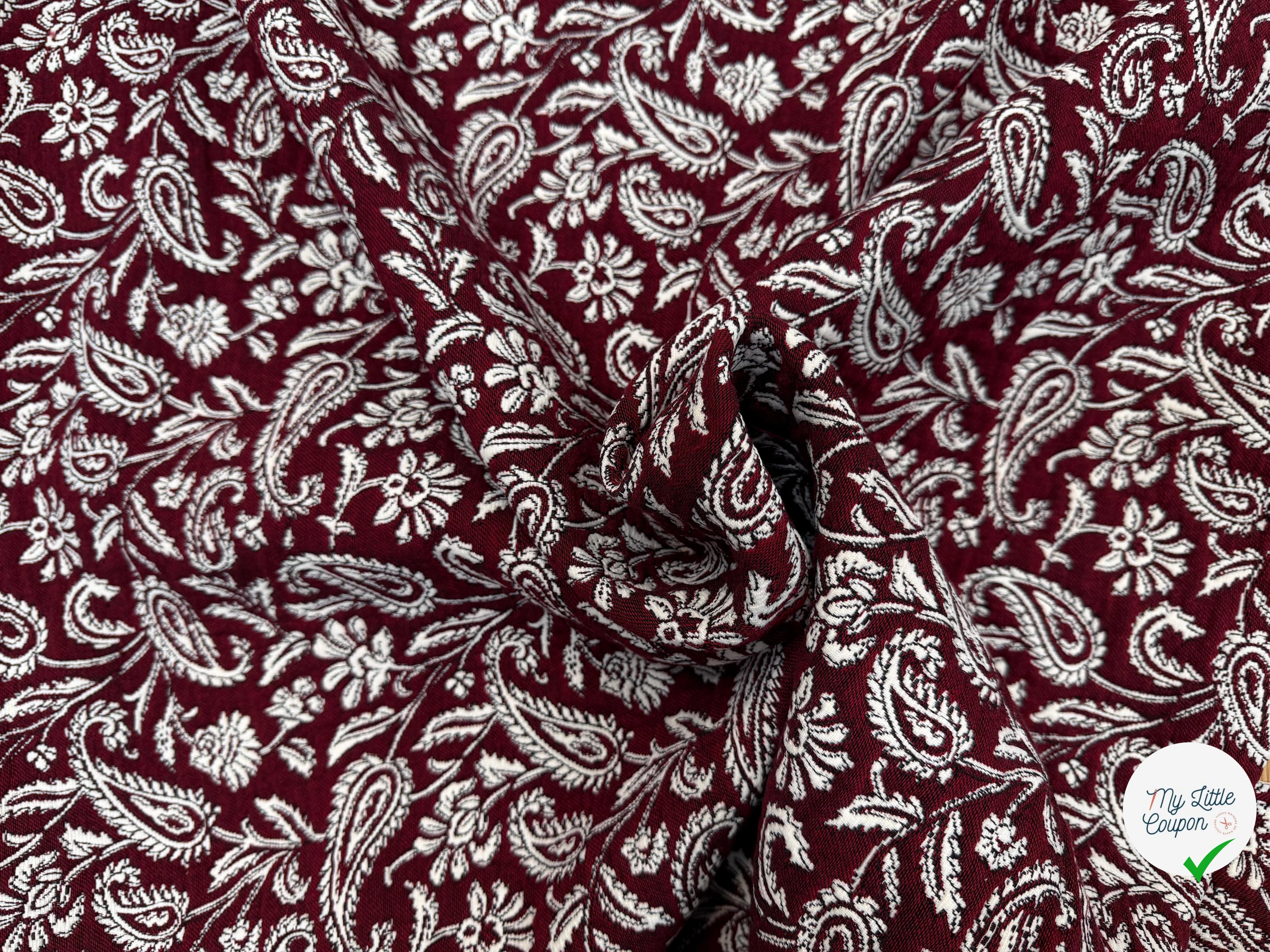 JACQUARD MUMBAI ALLOVER BORDEAUX 140 CM - My Little Coupon