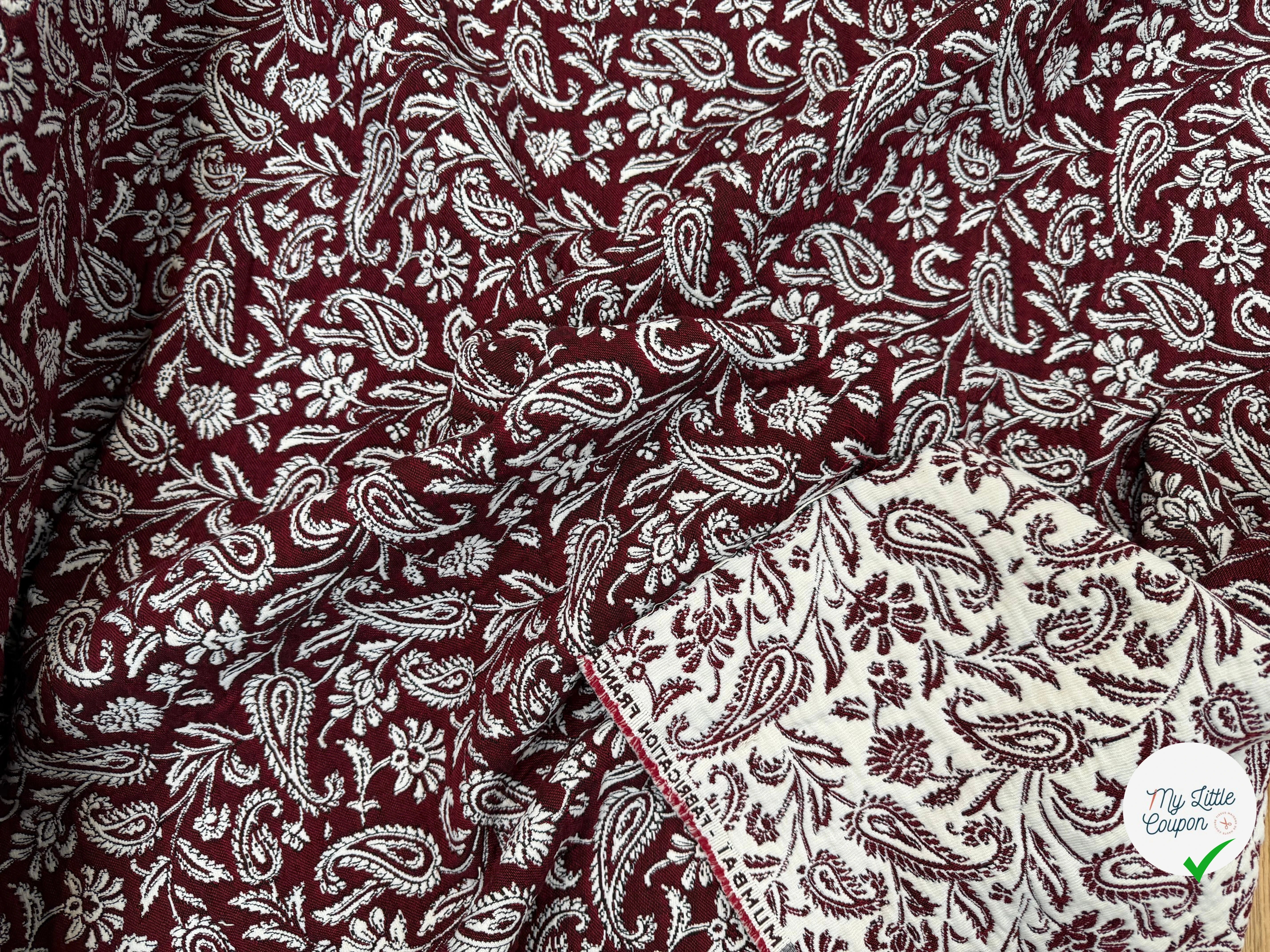 JACQUARD MUMBAI ALLOVER BORDEAUX 140 CM - My Little Coupon