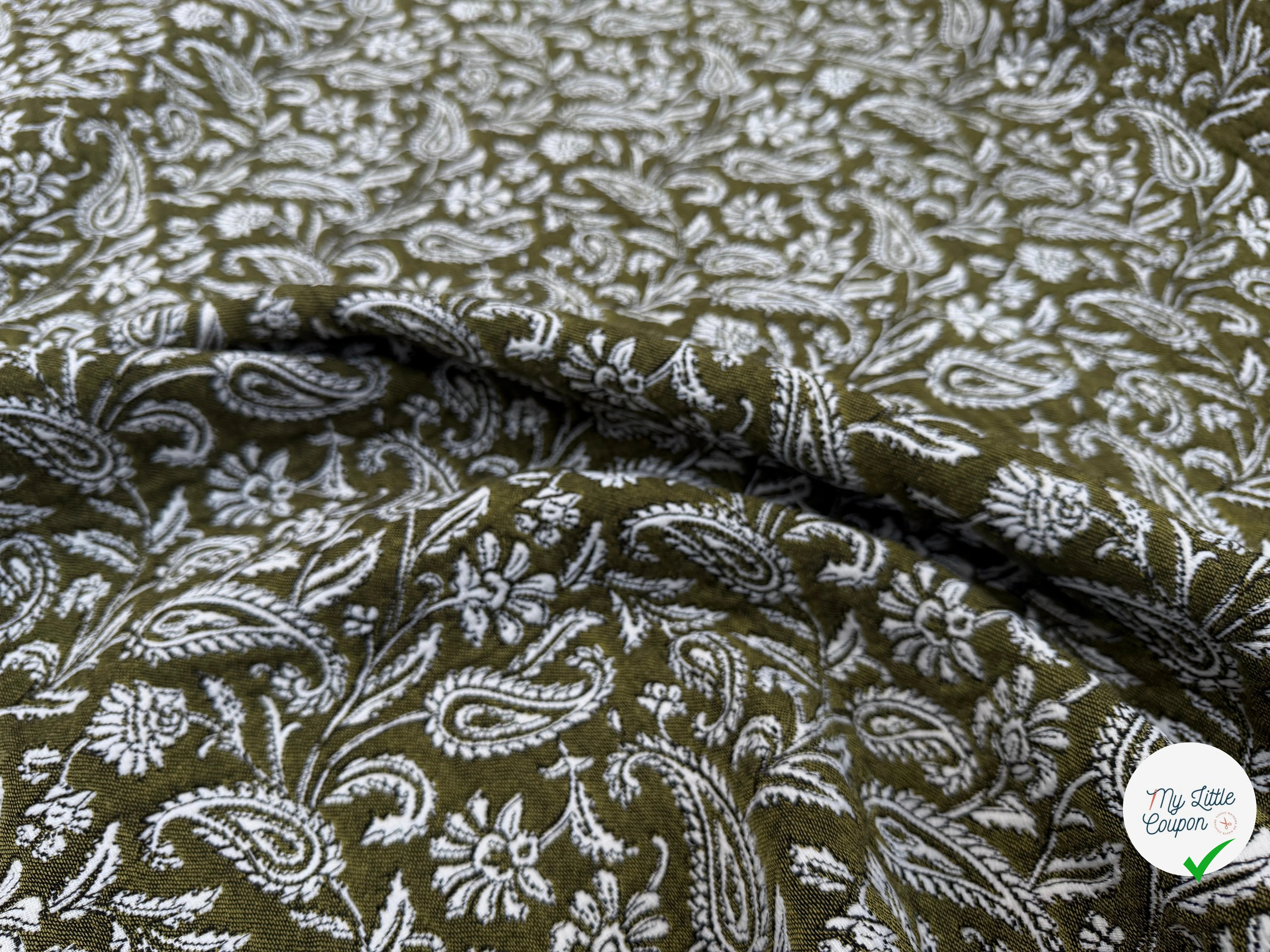 JACQUARD MUMBAI ALLOVER KAKI 140 CM - My Little Coupon