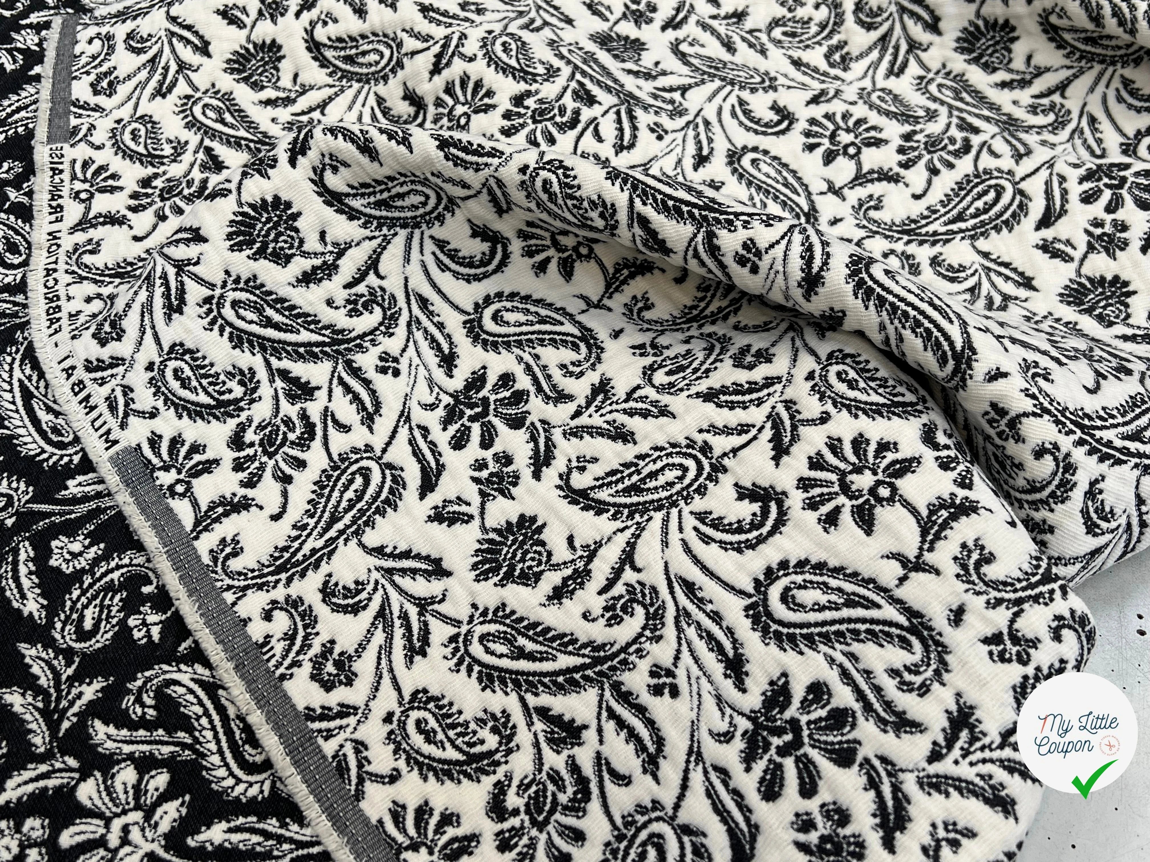JACQUARD MUMBAI ALLOVER NOIR 140 CM - My Little Coupon