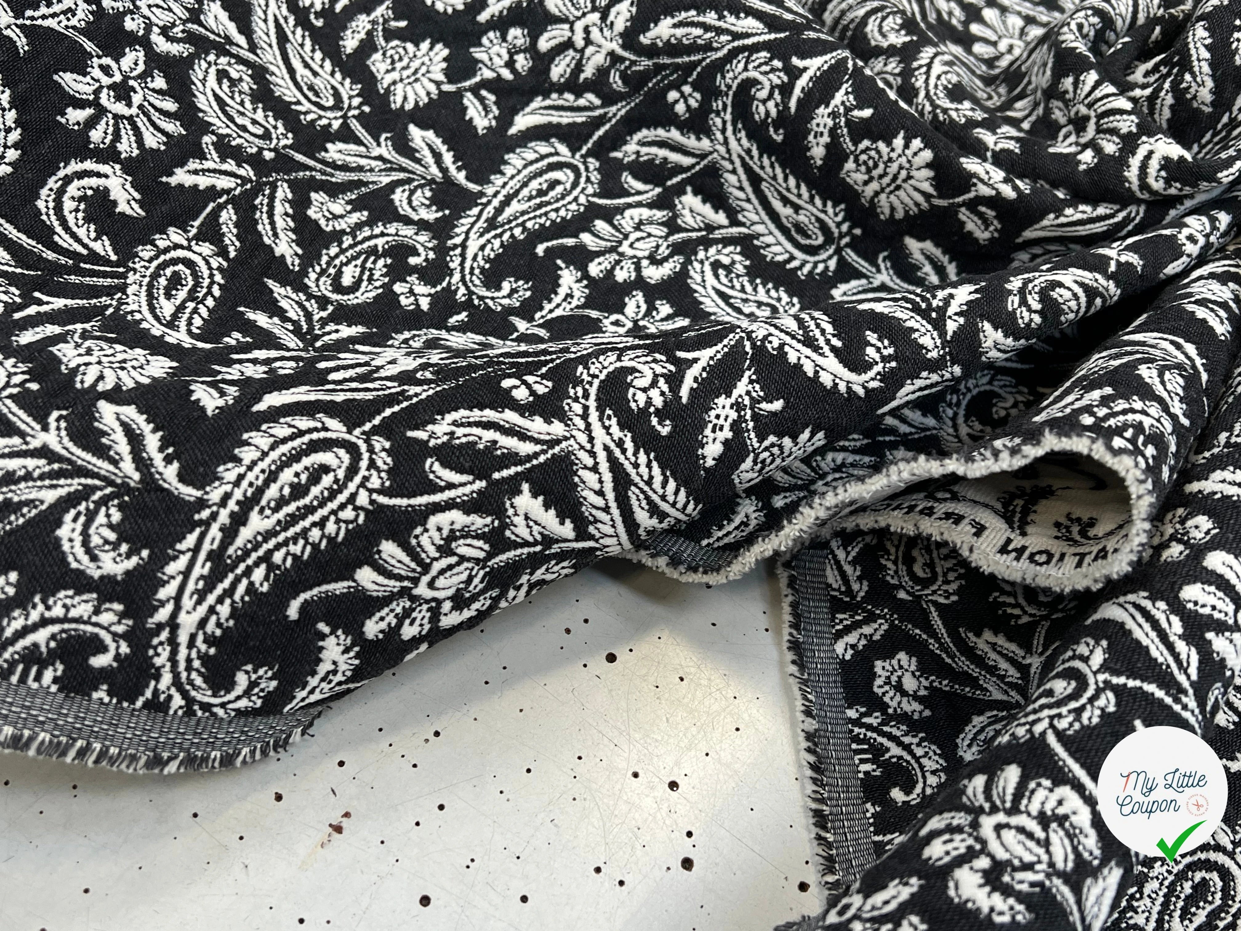 JACQUARD MUMBAI ALLOVER NOIR 140 CM - My Little Coupon