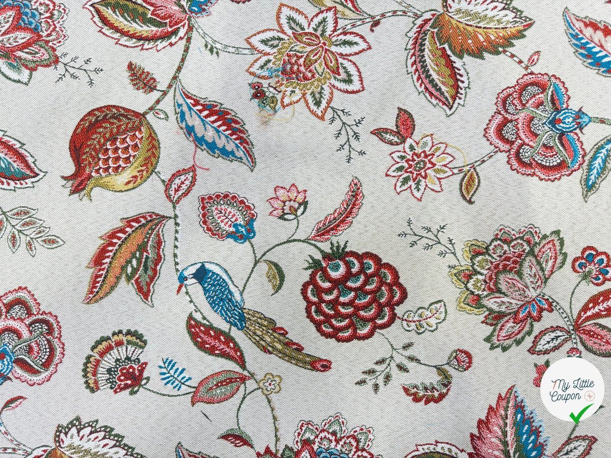 JACQUARD PALAMPORE ALLOVER COLORIS LIN 140 CM - My Little Coupon