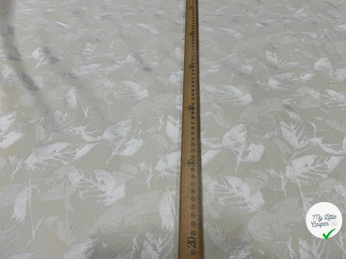 JACQUARD PREMIUM MOTIFS FEUILLAGE FOND ÉCRU - My Little Coupon