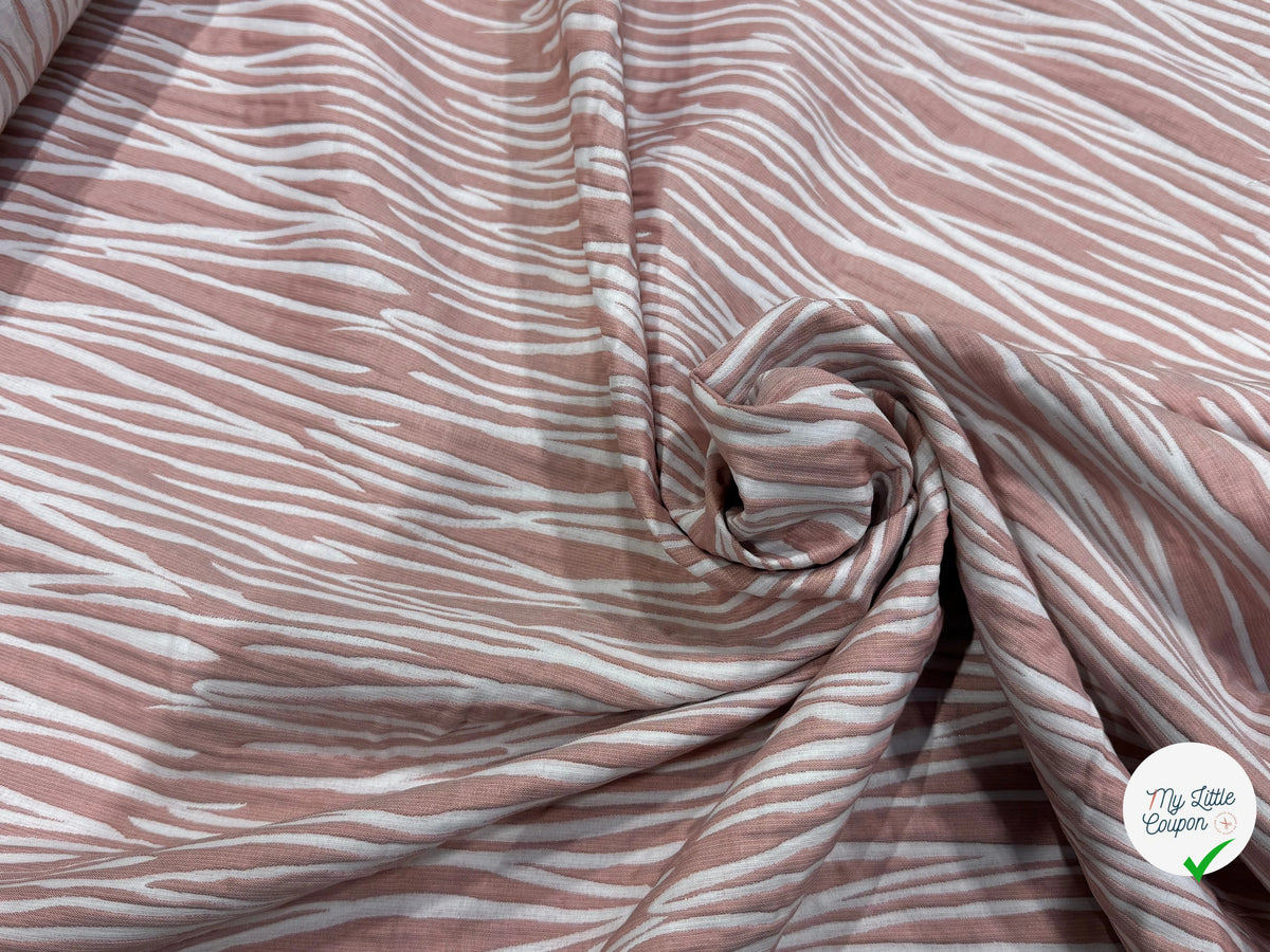 JACQUARD RAYURES FAÇON ANIMA ROSE PÂLE - My Little Coupon