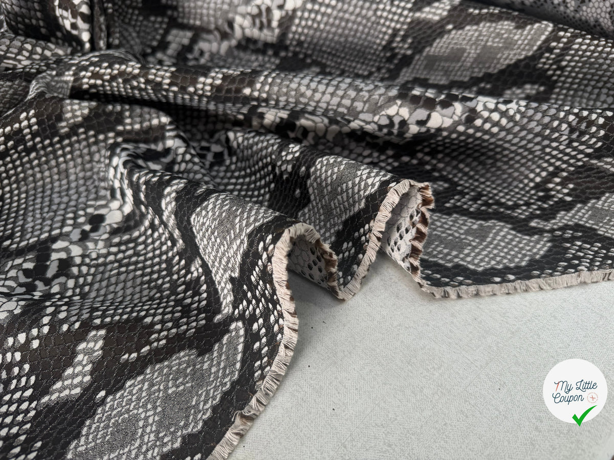JACQUARD SERPENT GRIS ARGENT 19% COTON - My Little Coupon