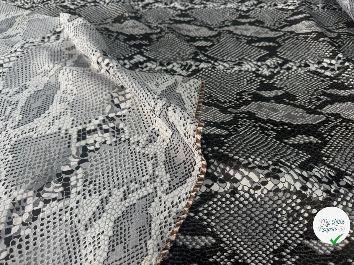 JACQUARD SERPENT GRIS ARGENT 19% COTON - My Little Coupon