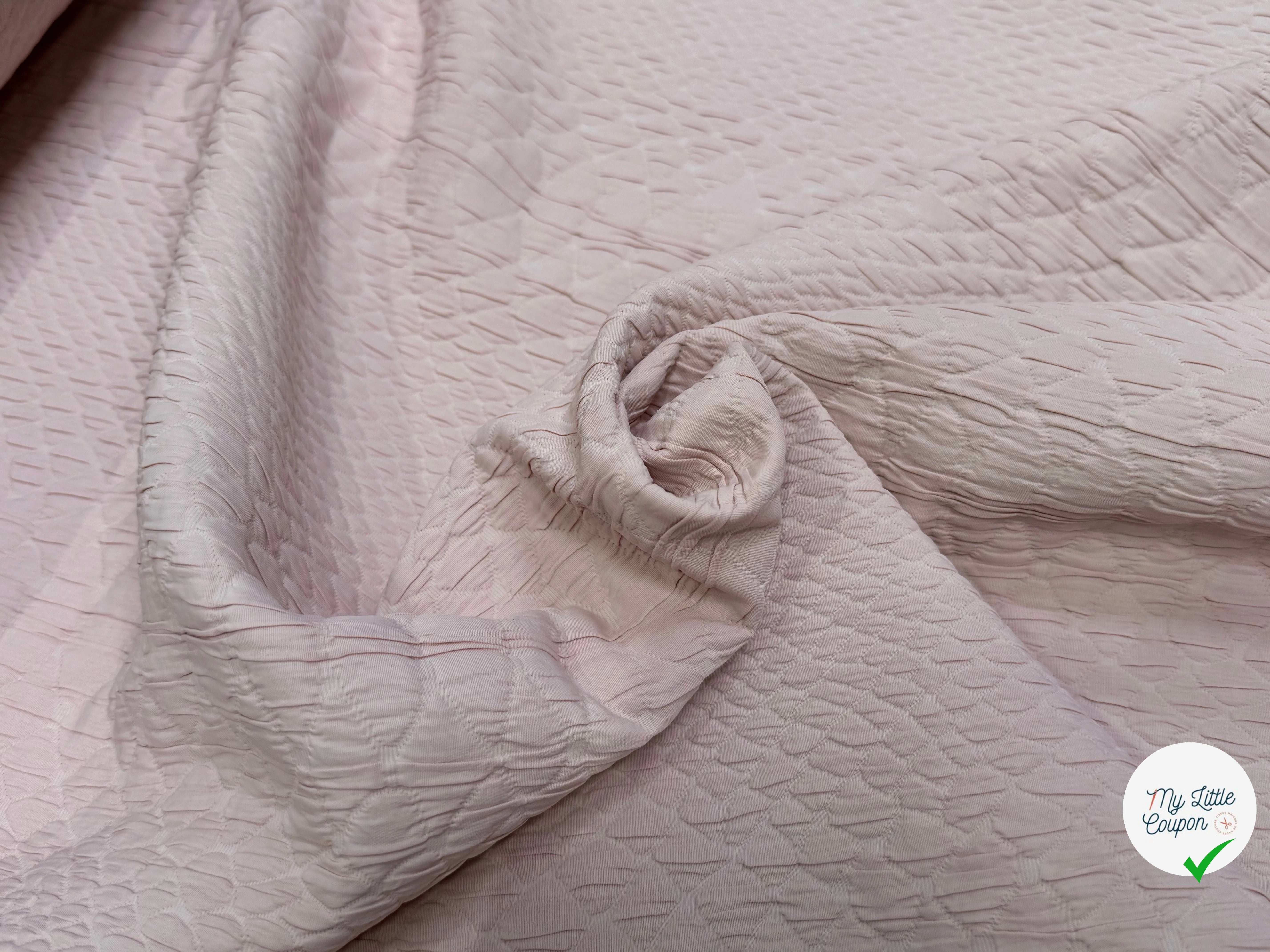 JACQUARD STRETCH ROSE ACÉTATE VISCOSE - My Little Coupon