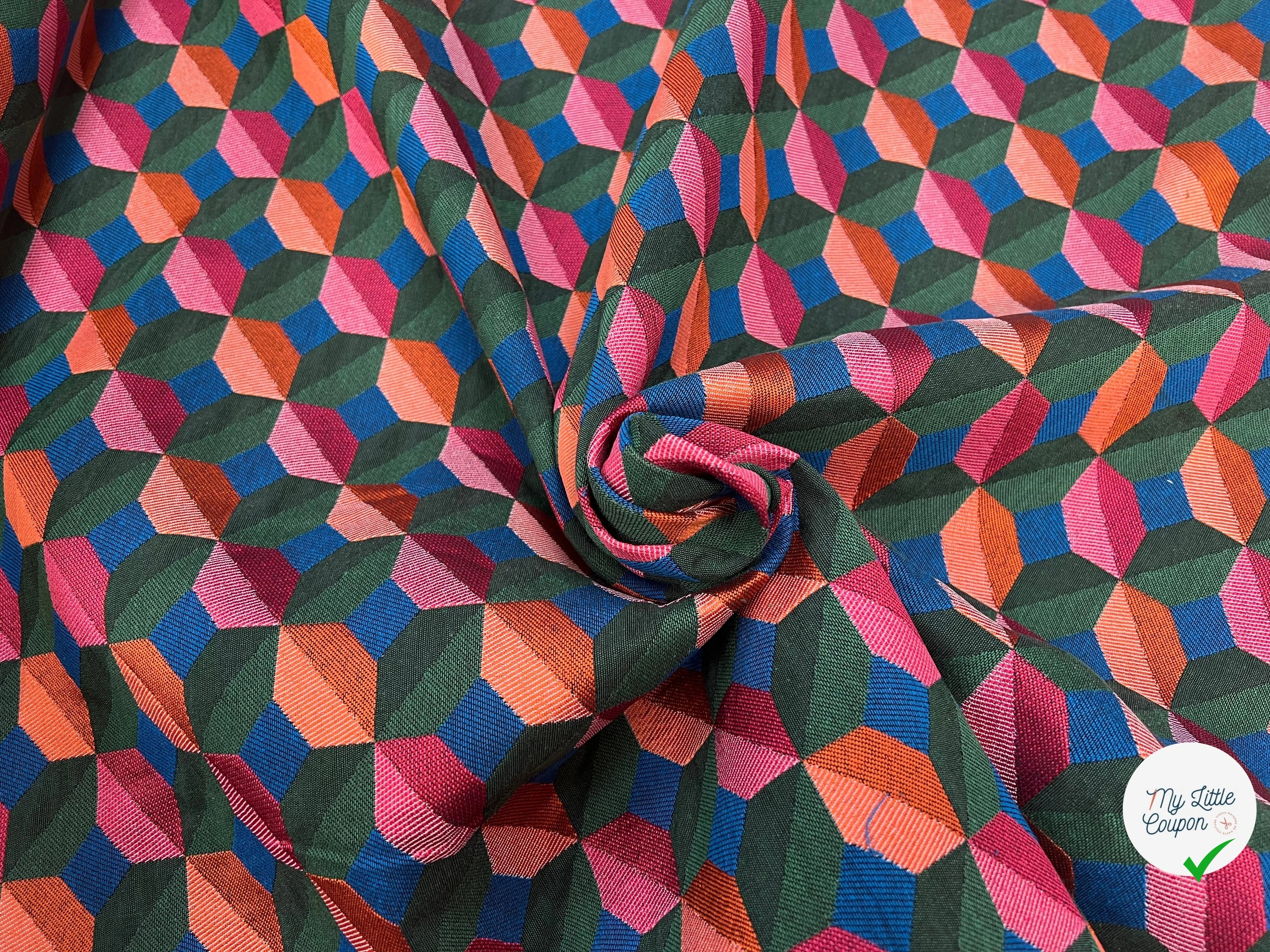 JACQUARD TISSÉ TEINT PAOLA ALLOVER VERT FUCHSIA - My Little Coupon