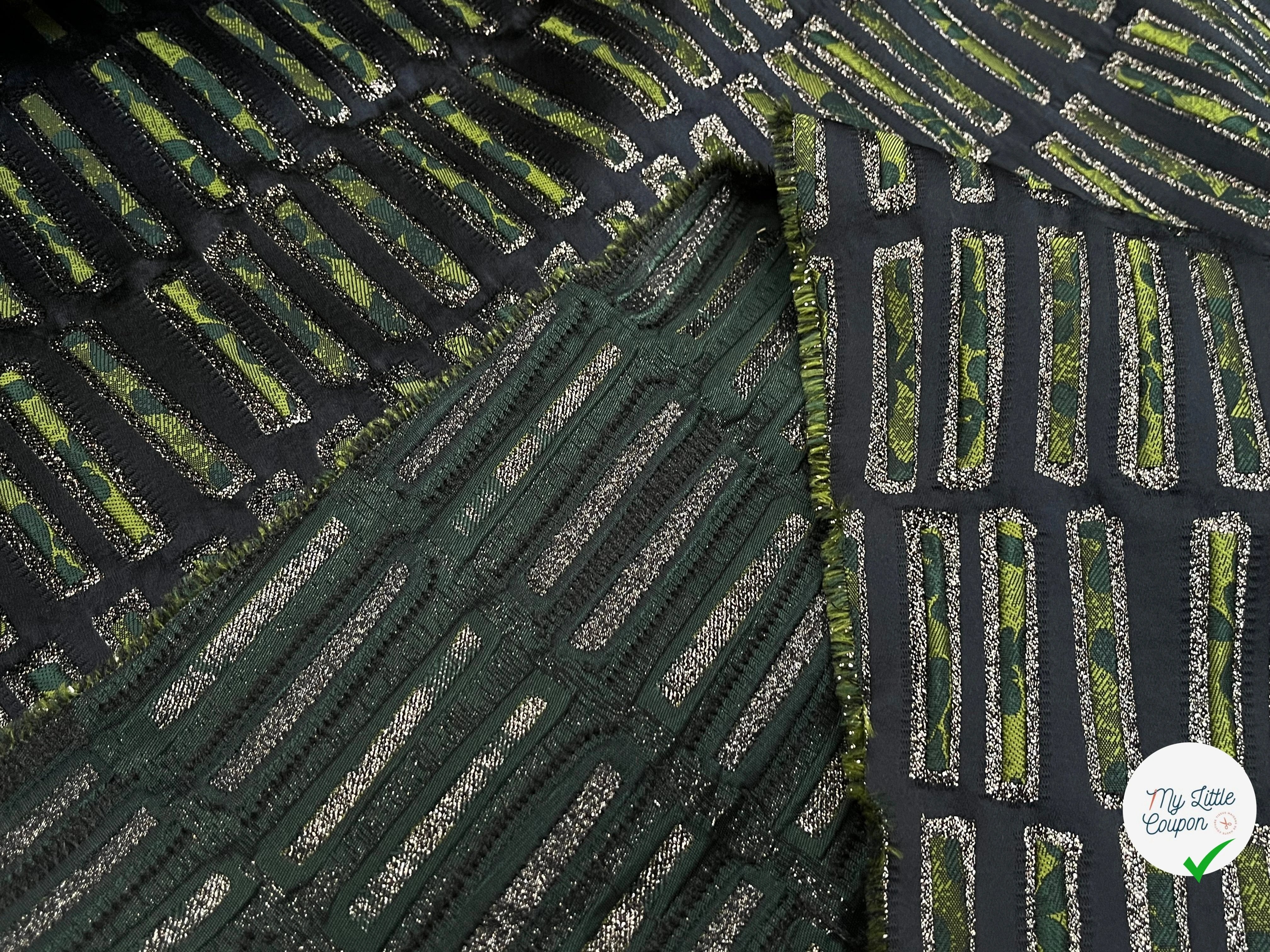 JAQUARD ULTRA CHIC GEOMETRIE VERT - My Little Coupon