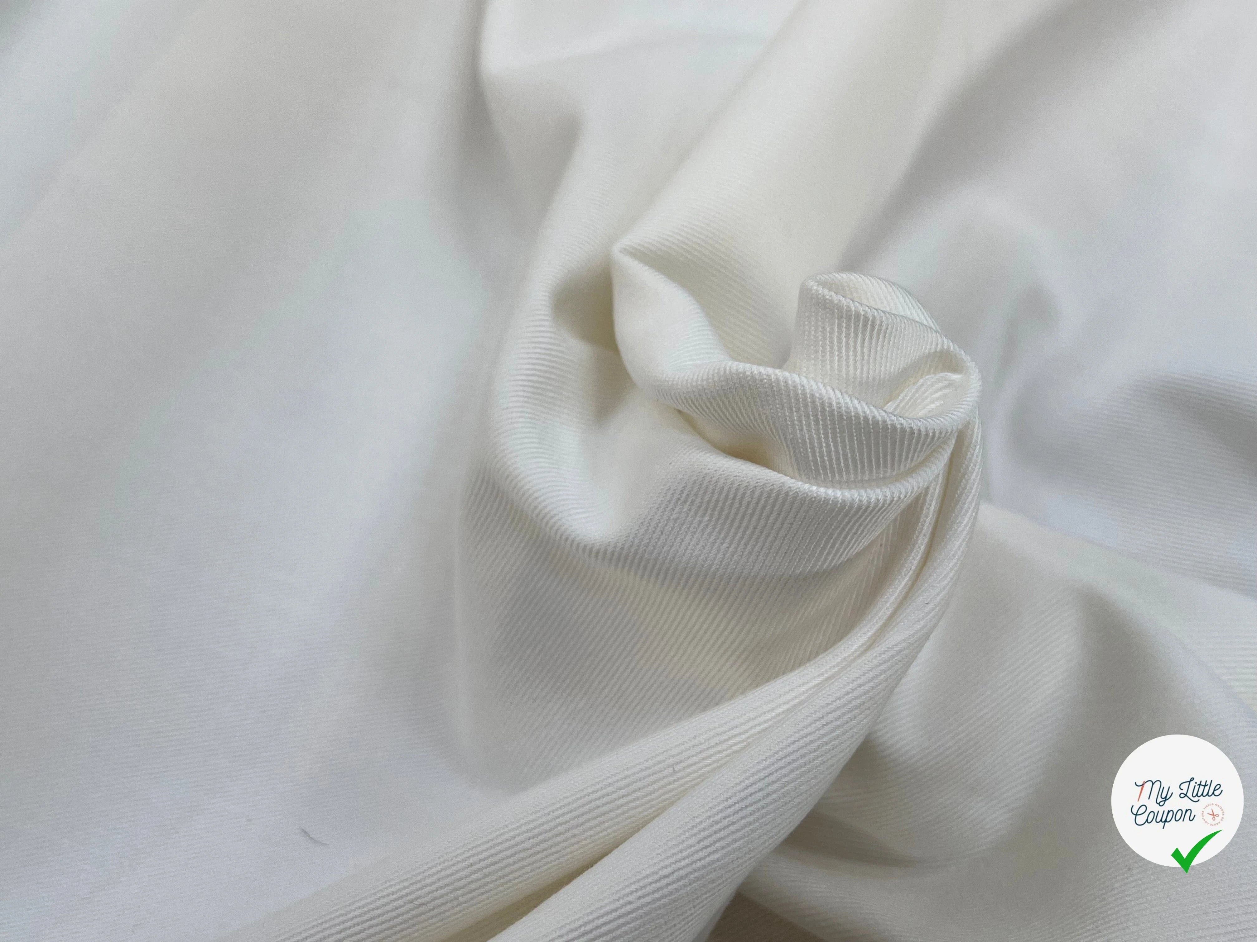 JEAN DENIM PRESTIGE PEIGNÉ SANMERO BLANC 99% COTON LÉGÈREMENT DOUX - My Little Coupon